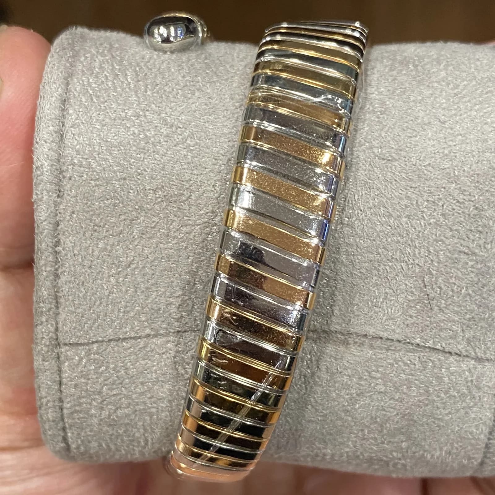 Thumb Serpenti Tubogas Stainless Steel - Rose Gold Quartz / Silver