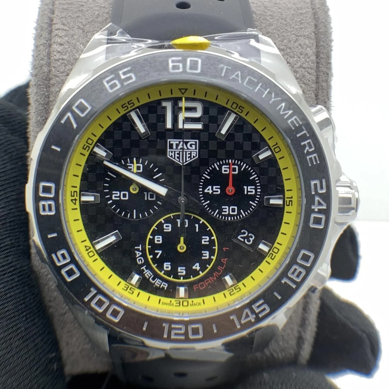 Thumb Formula 1 Chronograph Quartz Stainless Steel / Carbon - Yellow / Bracelet