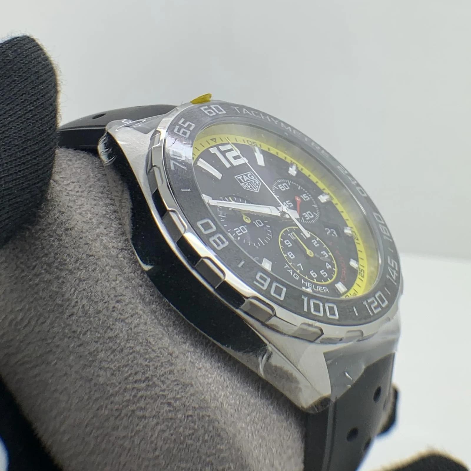 Thumb Formula 1 Chronograph Quartz Stainless Steel / Carbon - Yellow / Bracelet