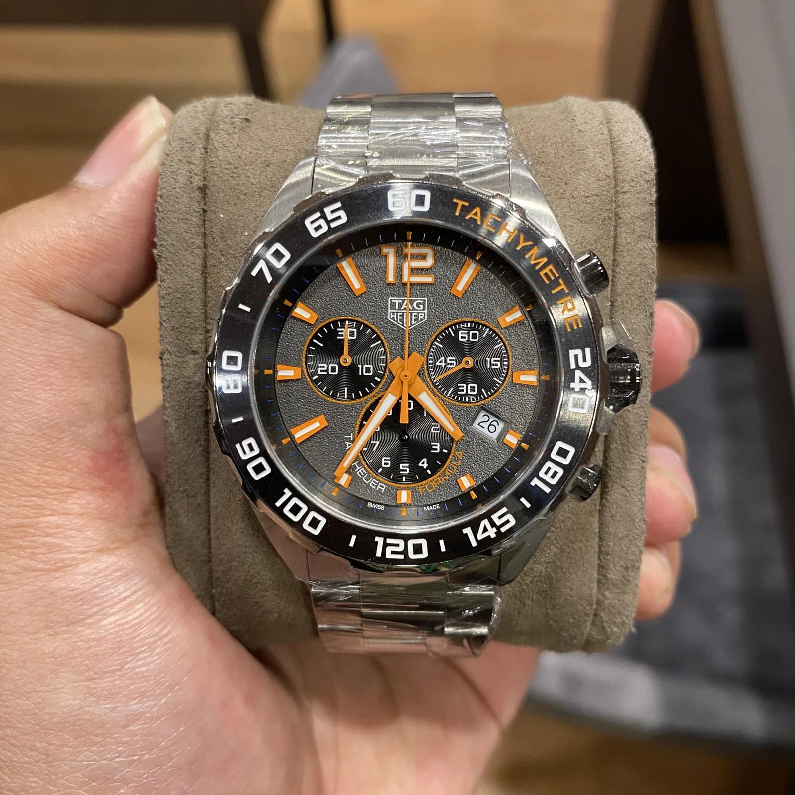 Thumb Formula 1 Chronograph Quartz Stainless Steel / Grey - Orange / Bracelet