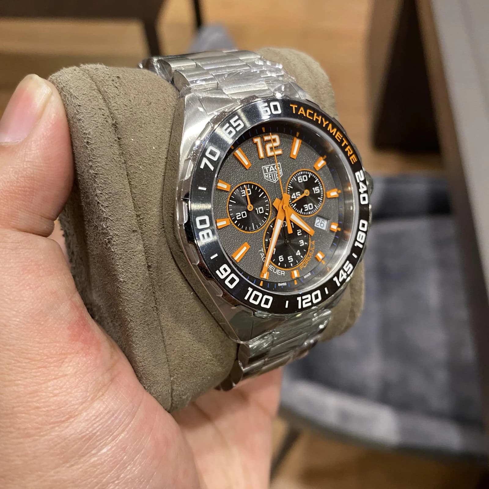 Thumb Formula 1 Chronograph Quartz Stainless Steel / Grey - Orange / Bracelet