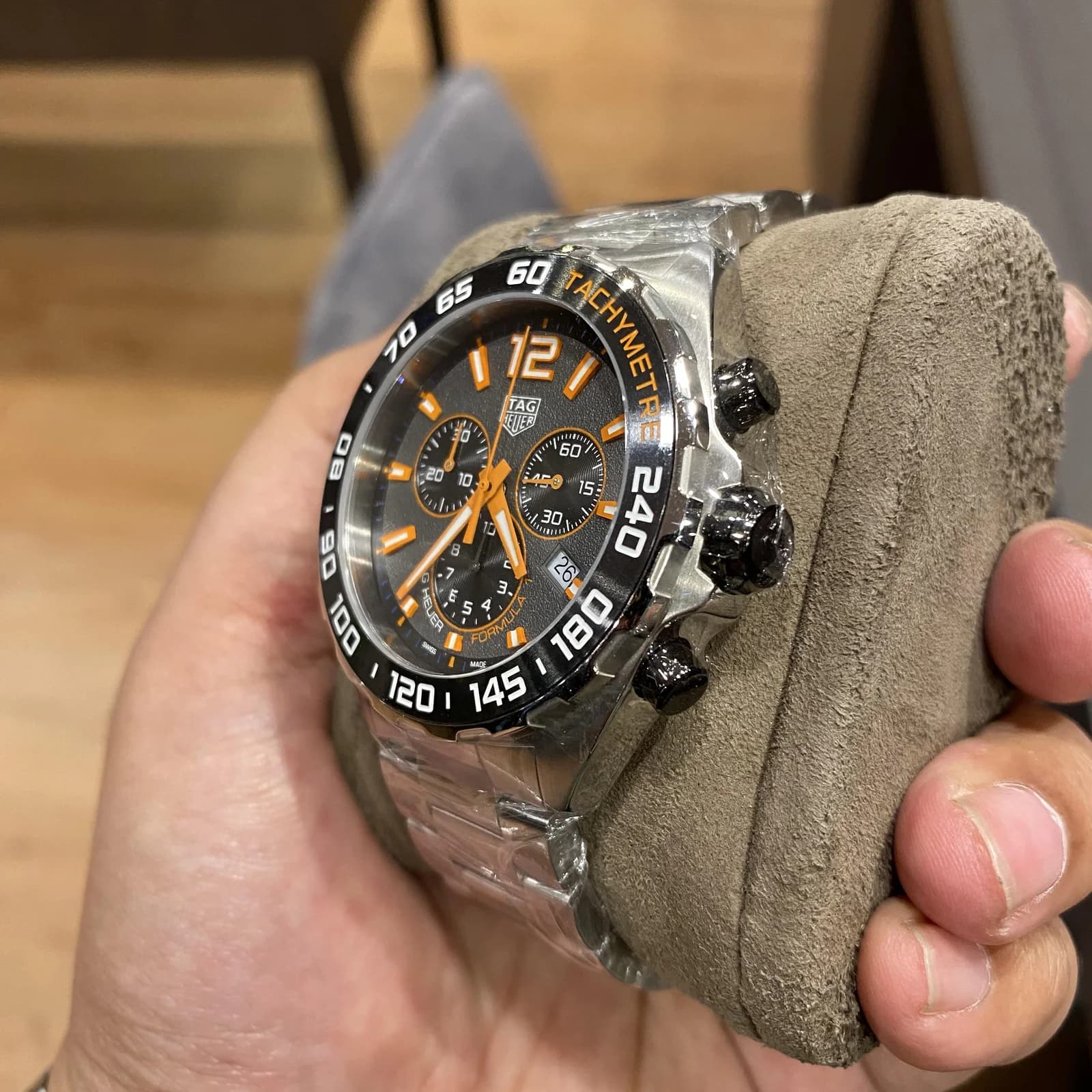 Thumb Formula 1 Chronograph Quartz Stainless Steel / Grey - Orange / Bracelet