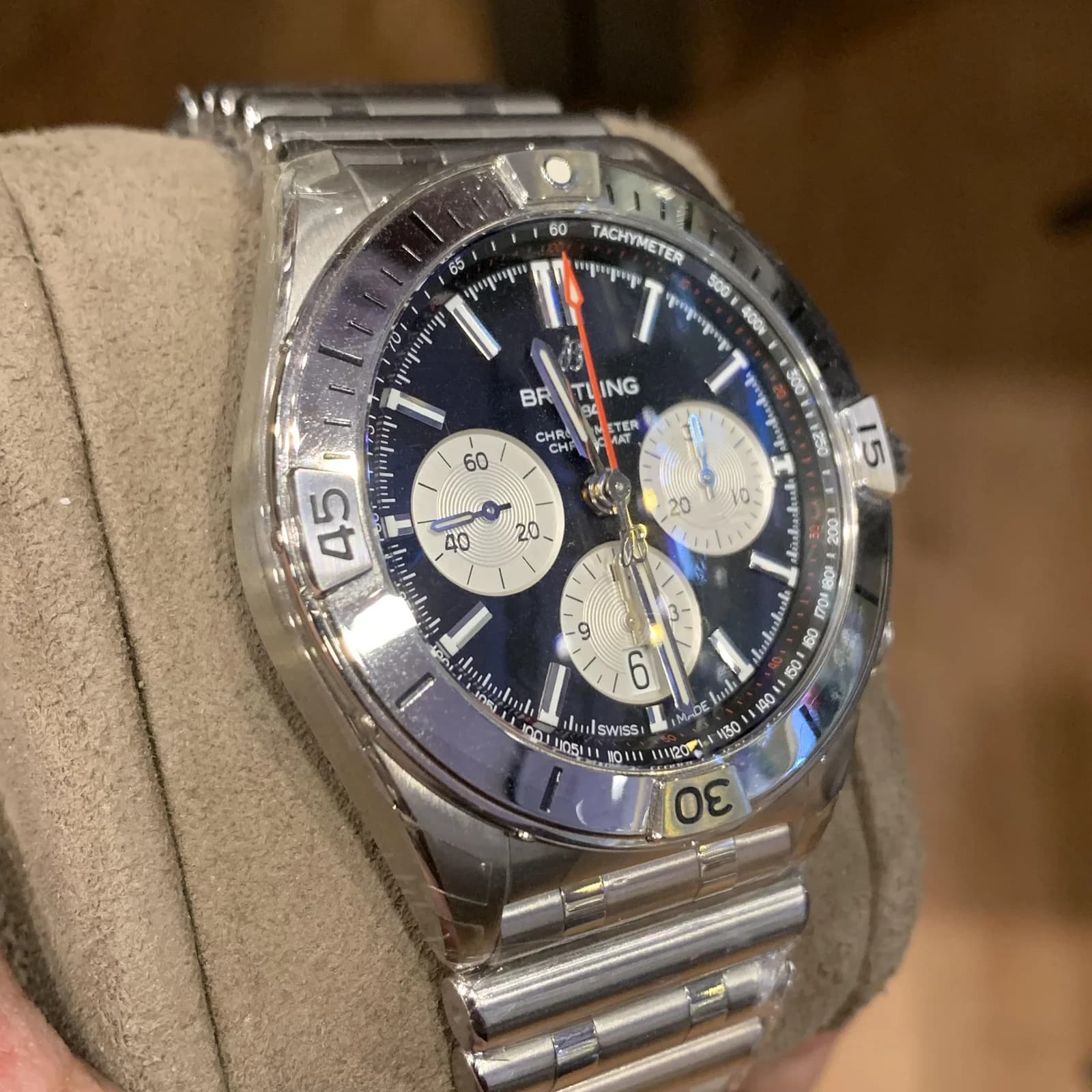 Thumb Chronomat B01 42 Stainless Steel / Black / Rouleaux