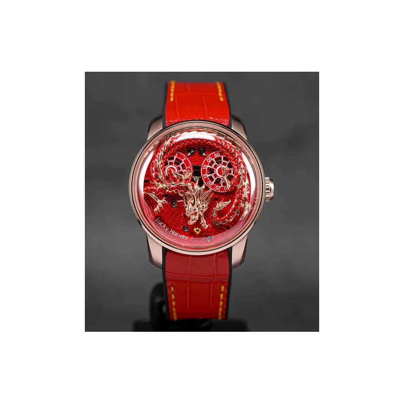 Thumb Red Enamel Dragon Automatic