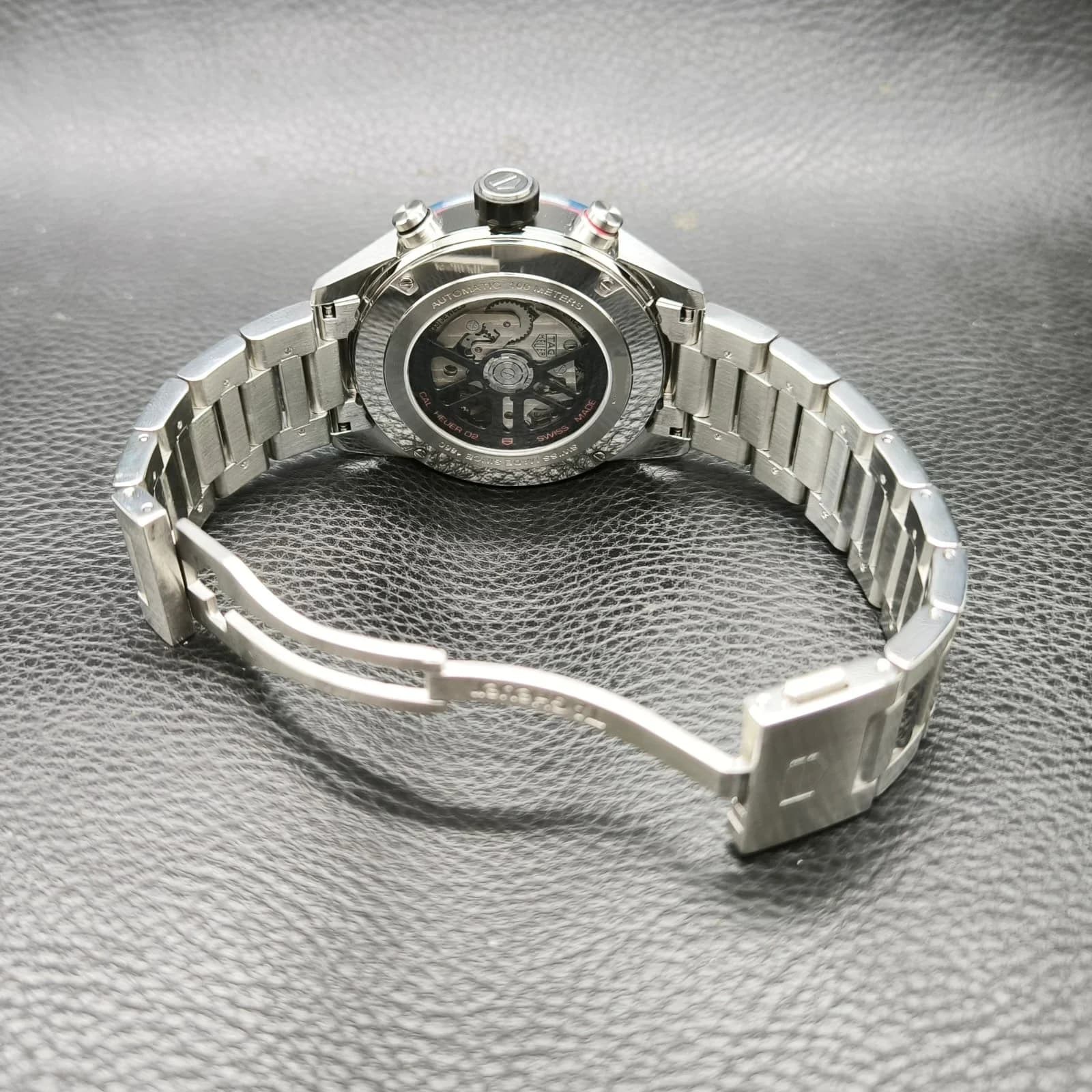 Thumb Carrera Calibre Heuer 02 45 Stainless Steel / Blue Ceramic / Skeleton / Bracelet