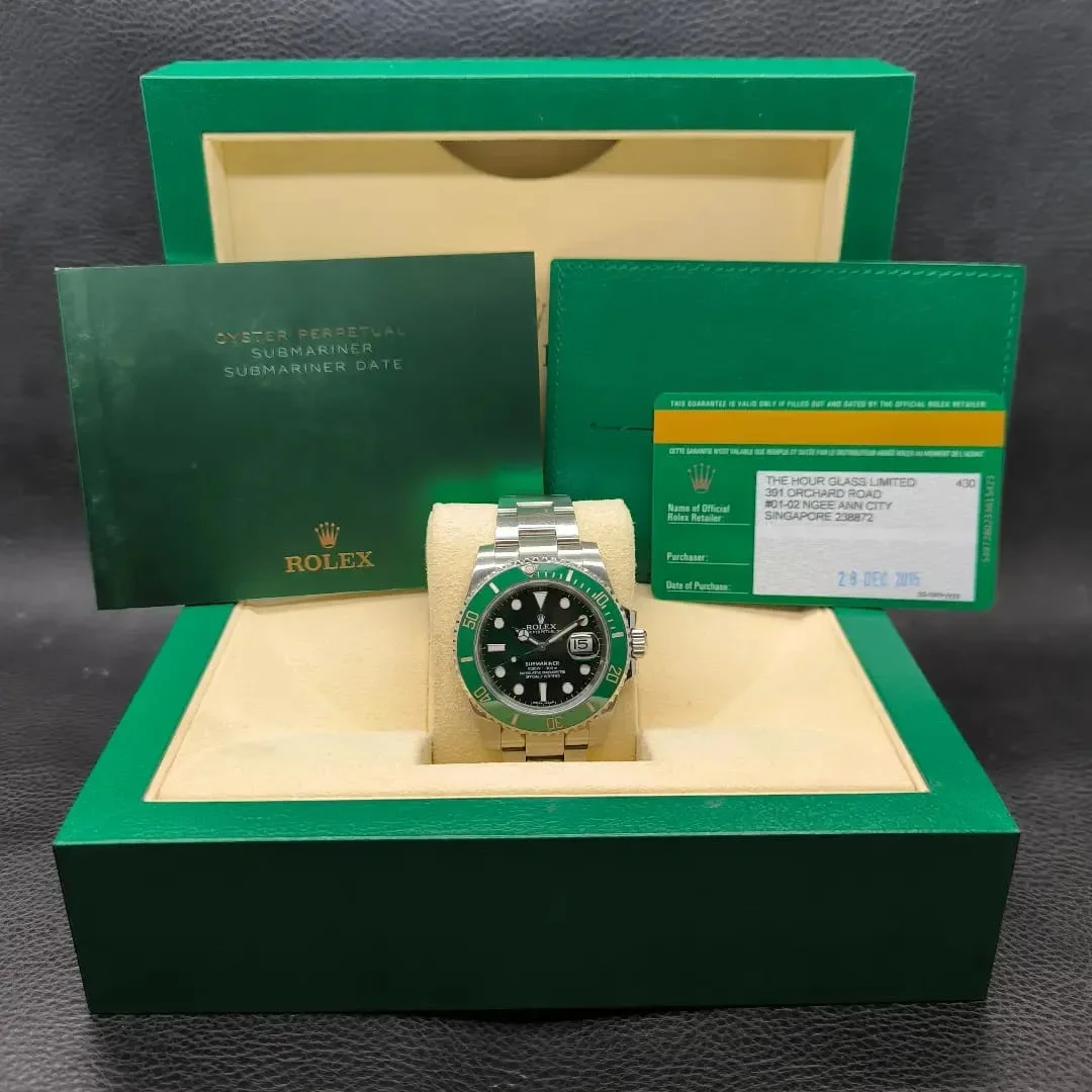 Thumb Submariner Date Stainless Steel / Green / Cerachom