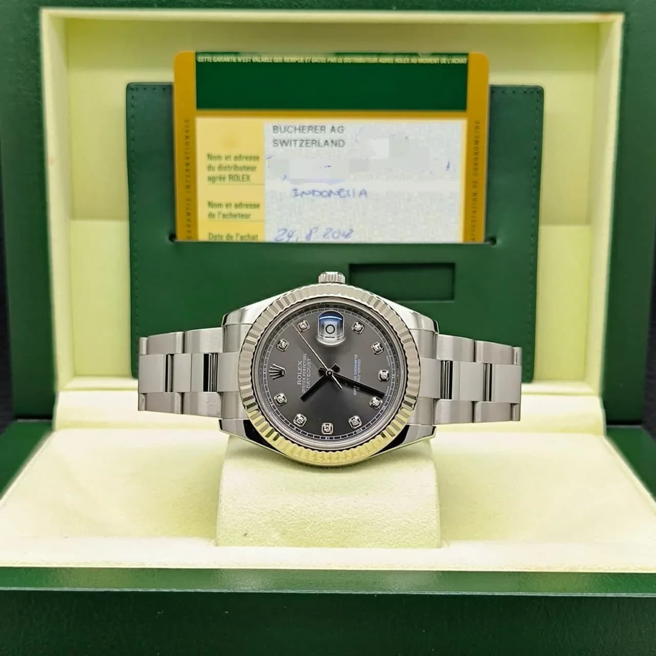 Thumb Datejust II Fluted Dark Rhodium Diamond