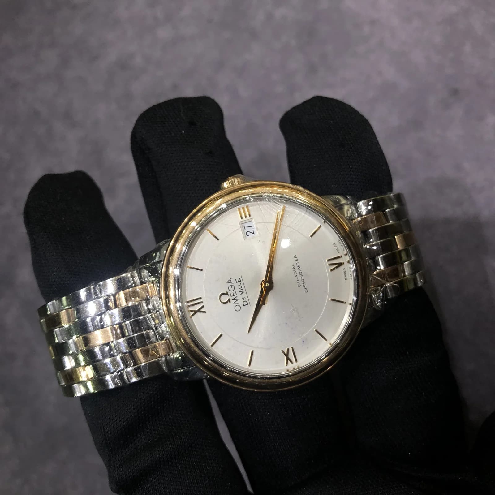 Thumb De Ville Prestige Co-Axial 36.8 Stainless Steel / Red Gold / Silver / Diamond / Bracelet