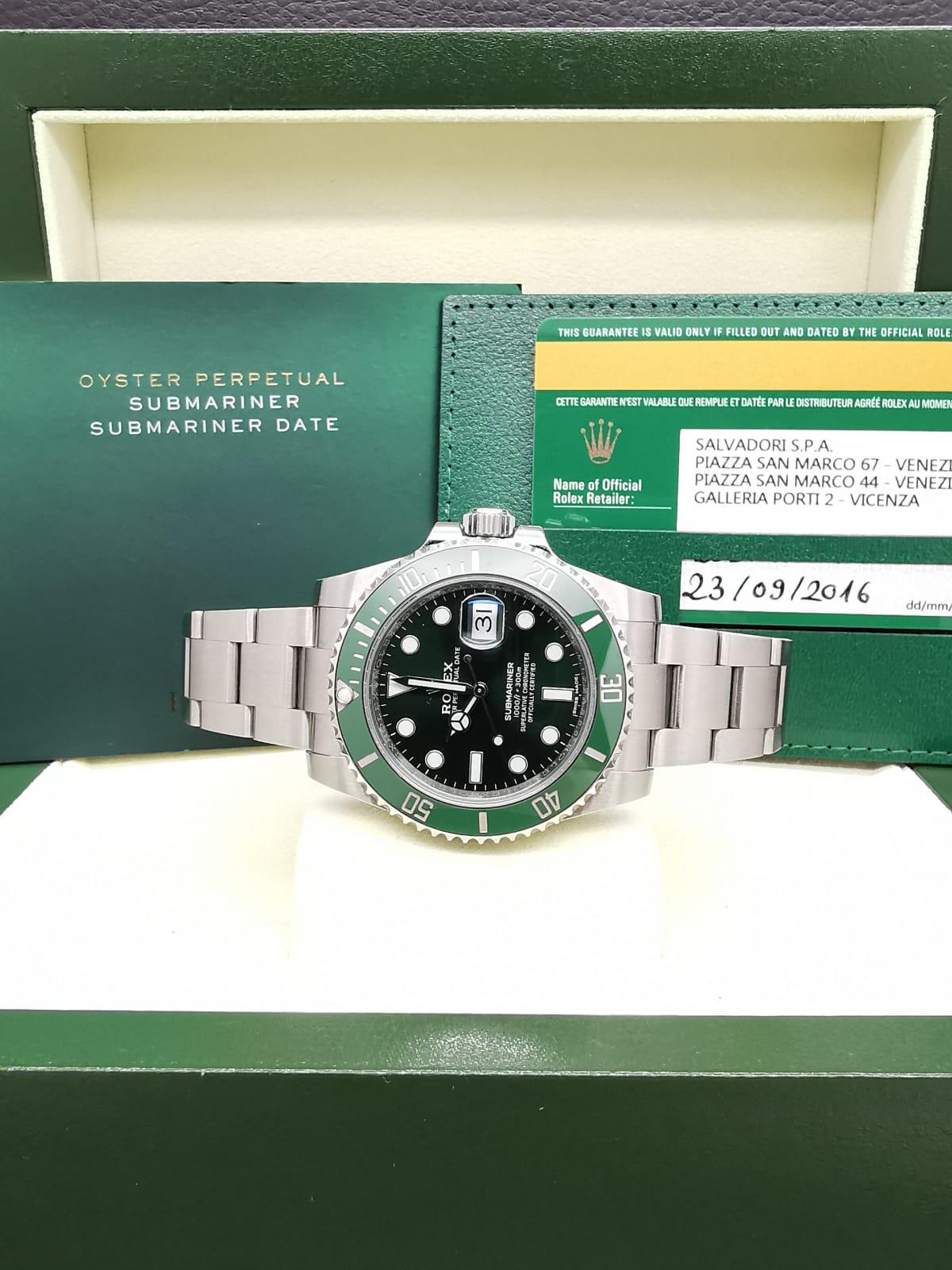 Thumb Submariner Date Stainless Steel / Green / Cerachom