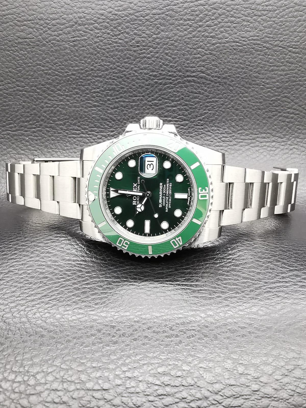 Thumb Submariner Date Stainless Steel / Green / Cerachom