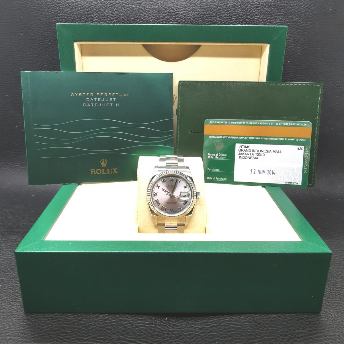 Thumb Datejust 36 Stainless Steel Fluted / Oyster / White Roman