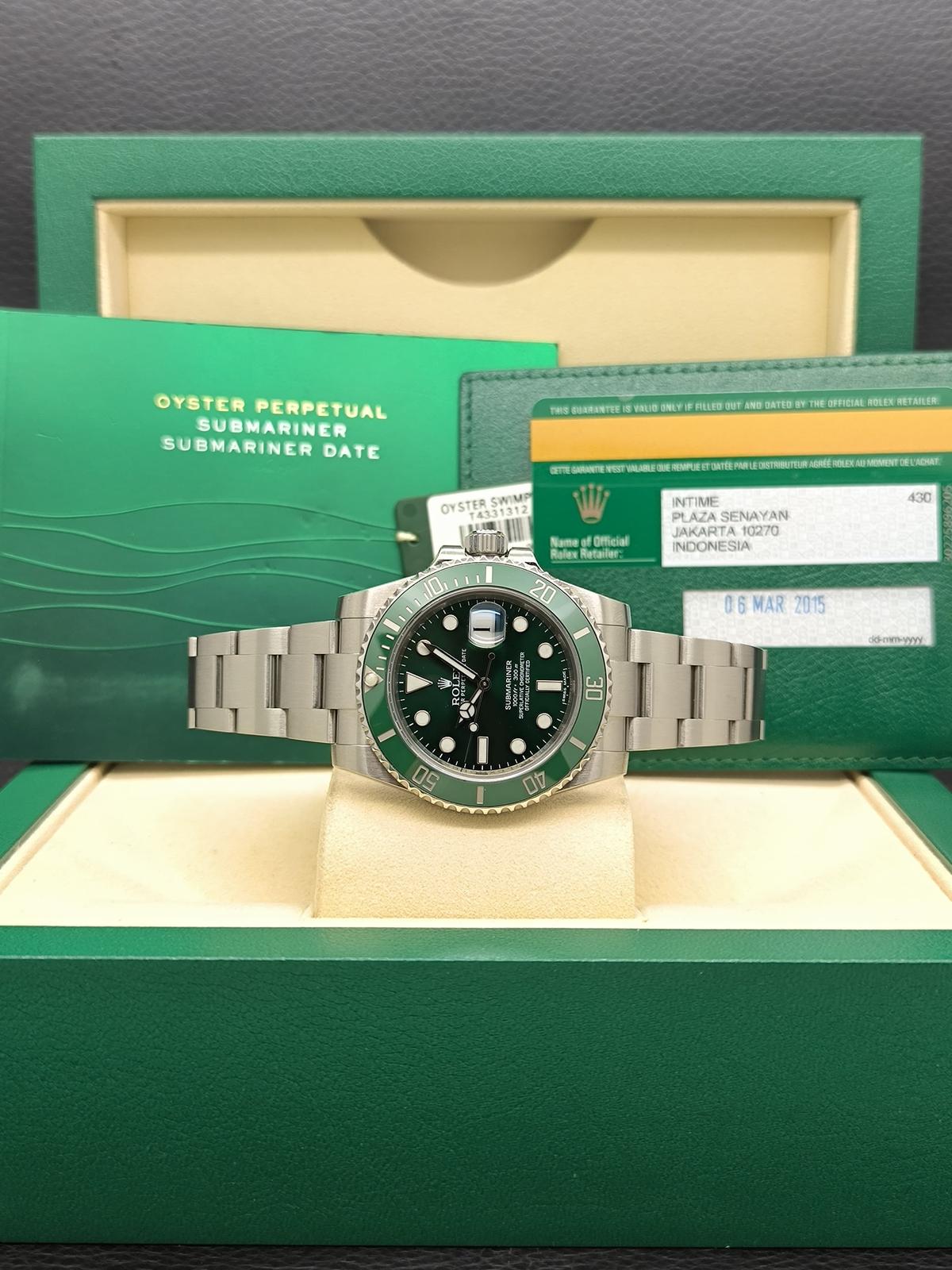 Thumb Submariner Date Stainless Steel / Green / Cerachom