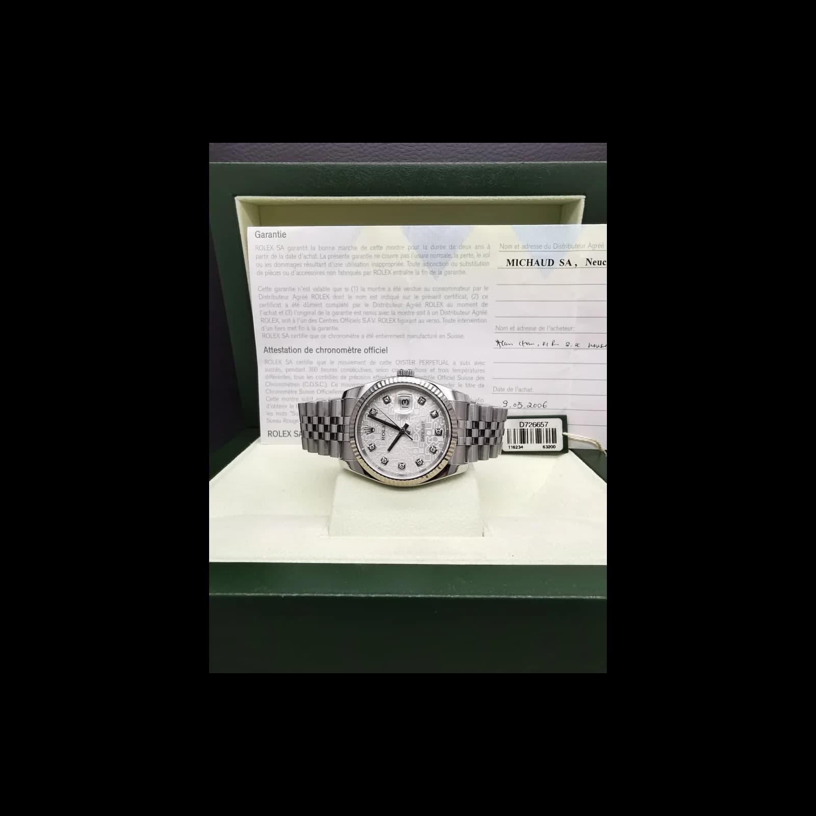 Thumb Datejust 36 Stainless Steel Fluted / Jubilee / Silver Computer