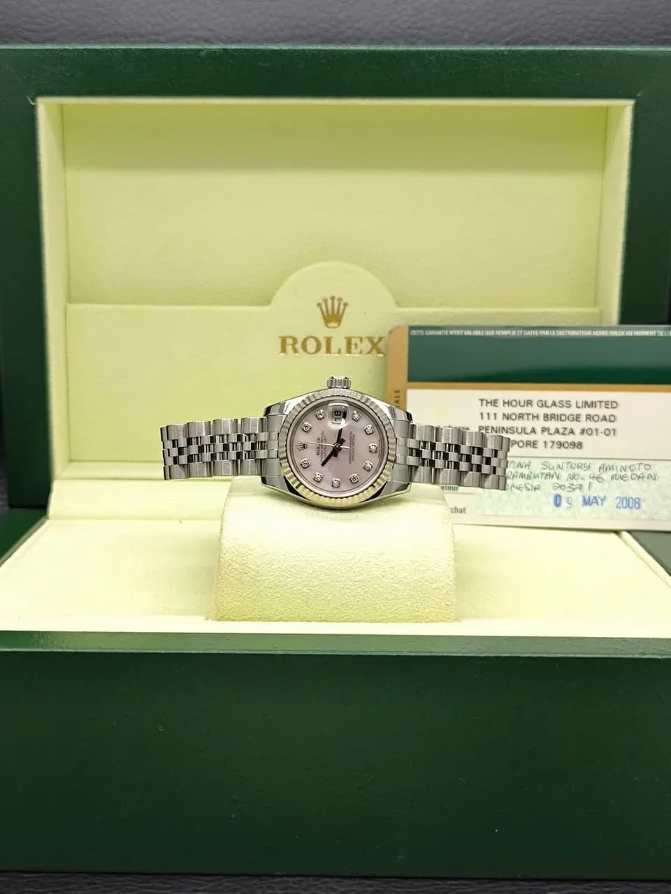 Thumb Lady-Datejust 26 Fluted Silver Diamonds Jubilee