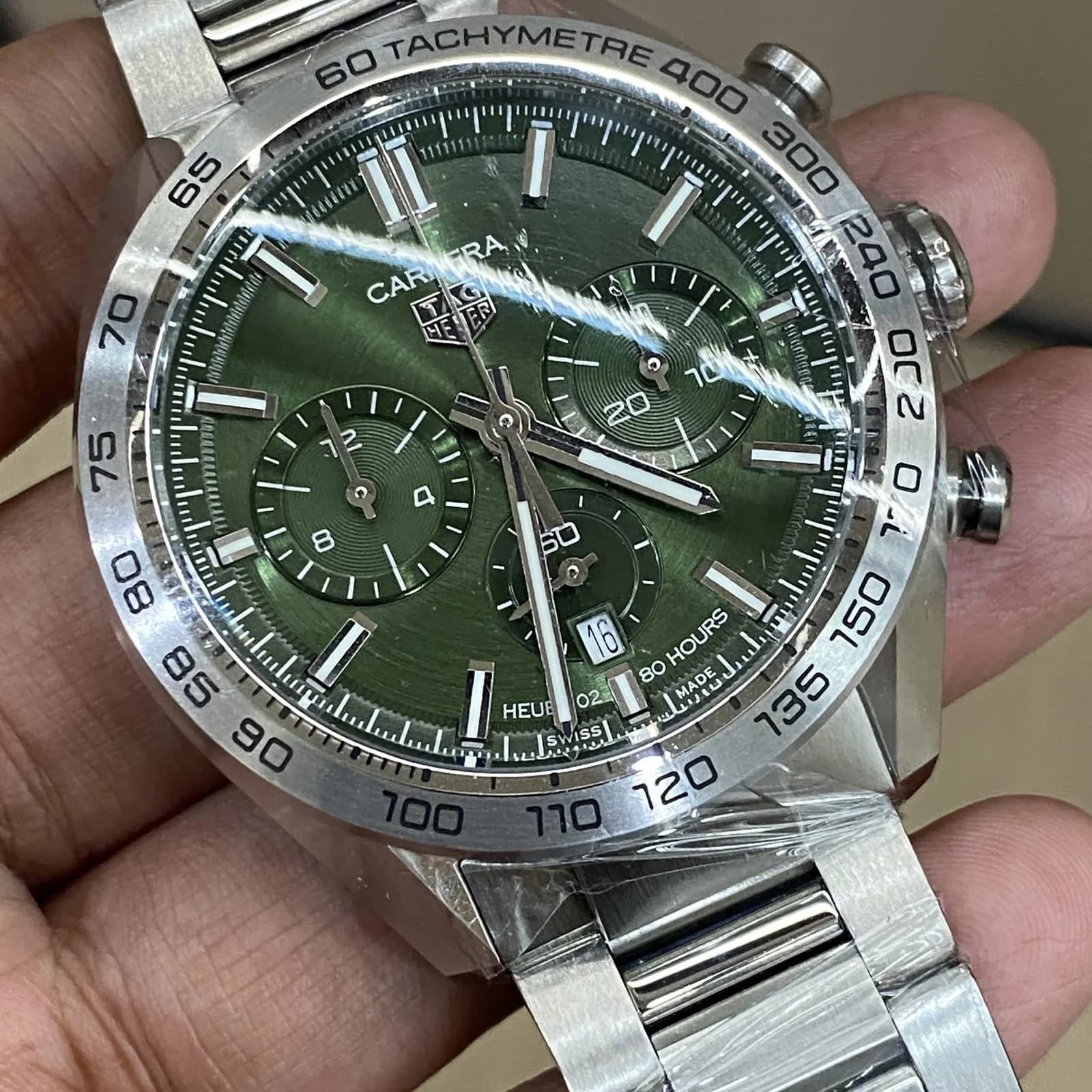 Thumb Carrera Calibre Heuer 02 44 Stainless Steel / Green