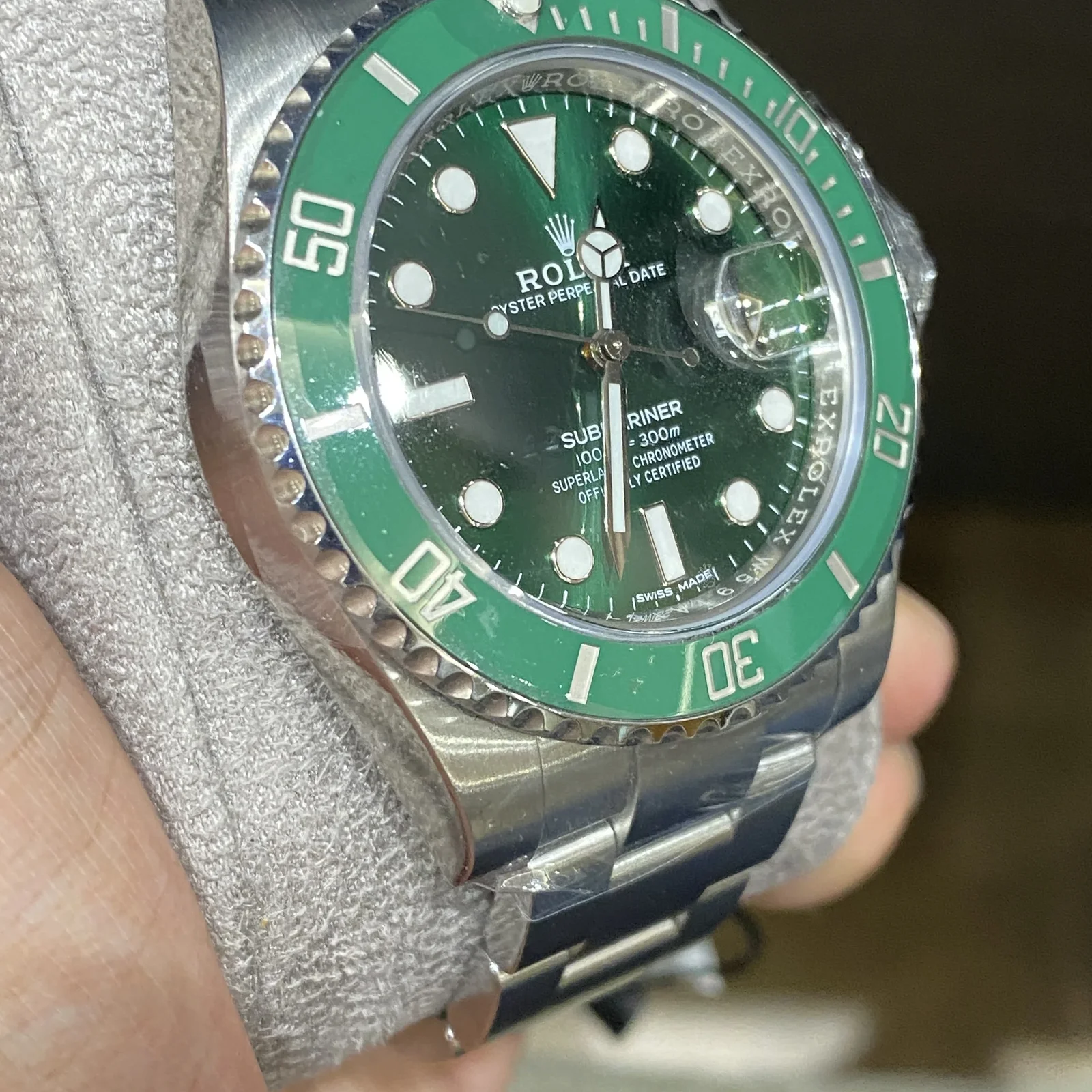 Thumb Submariner Date Stainless Steel / Green / Cerachom