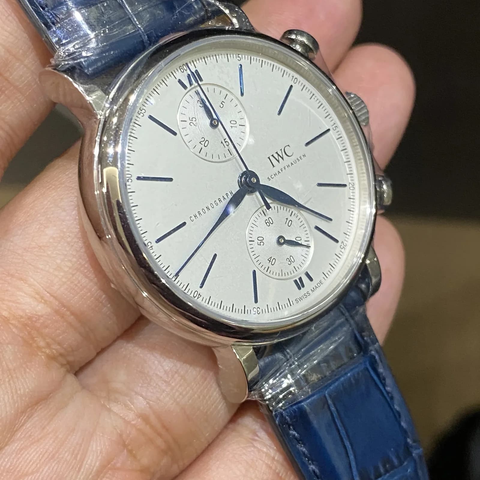 Thumb Portofino Chronograph 39 Stainless Steel / Silver - Blue