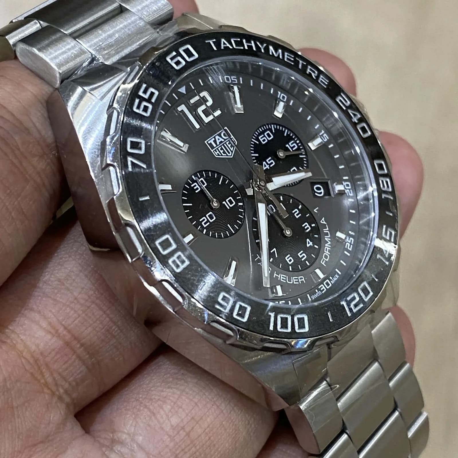 Thumb Formula 1 Chronograph Quartz 43 Stainless Steel / Grey / Bracelet
