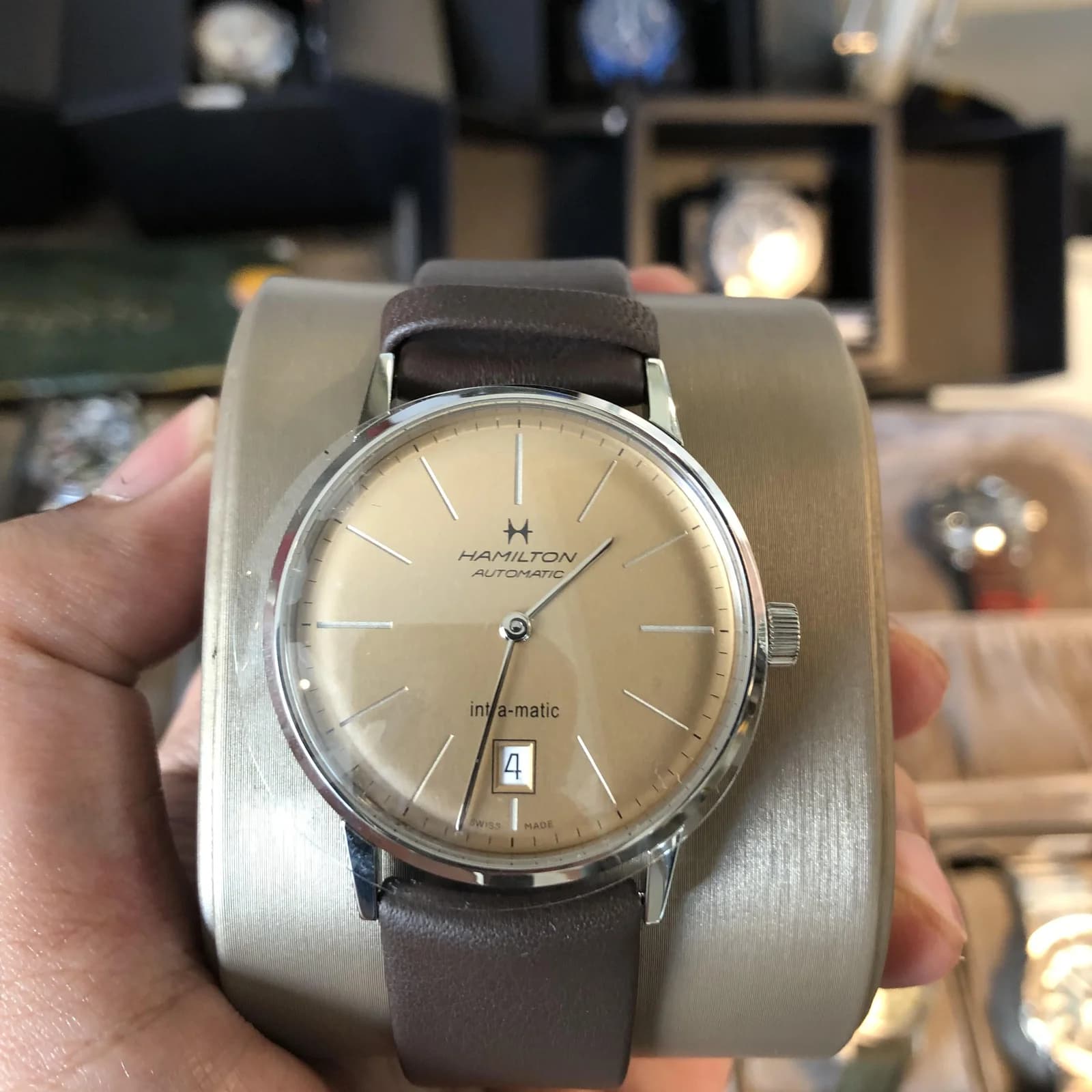Thumb Intra-Matic 38 Stainless Steel / Champagne
