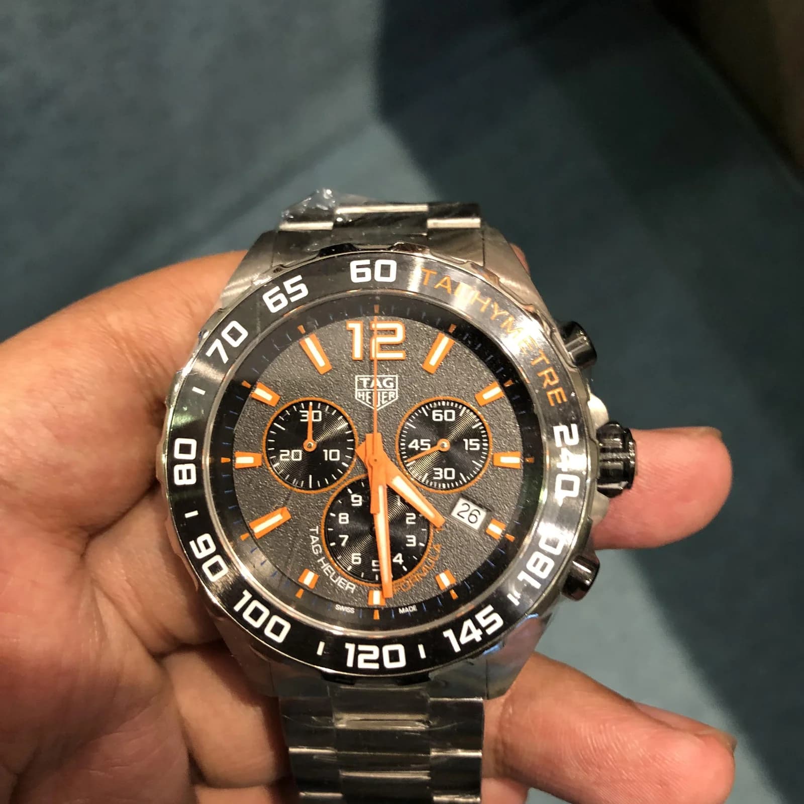 Thumb Formula 1 Chronograph Quartz Stainless Steel / Grey - Orange / Bracelet