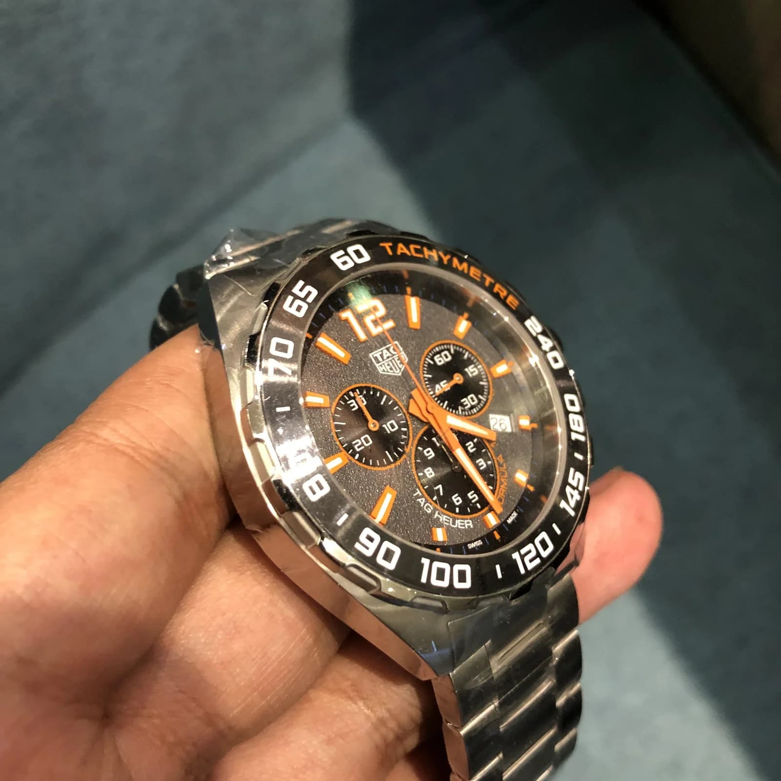 Thumb Formula 1 Chronograph Quartz Stainless Steel / Grey - Orange / Bracelet