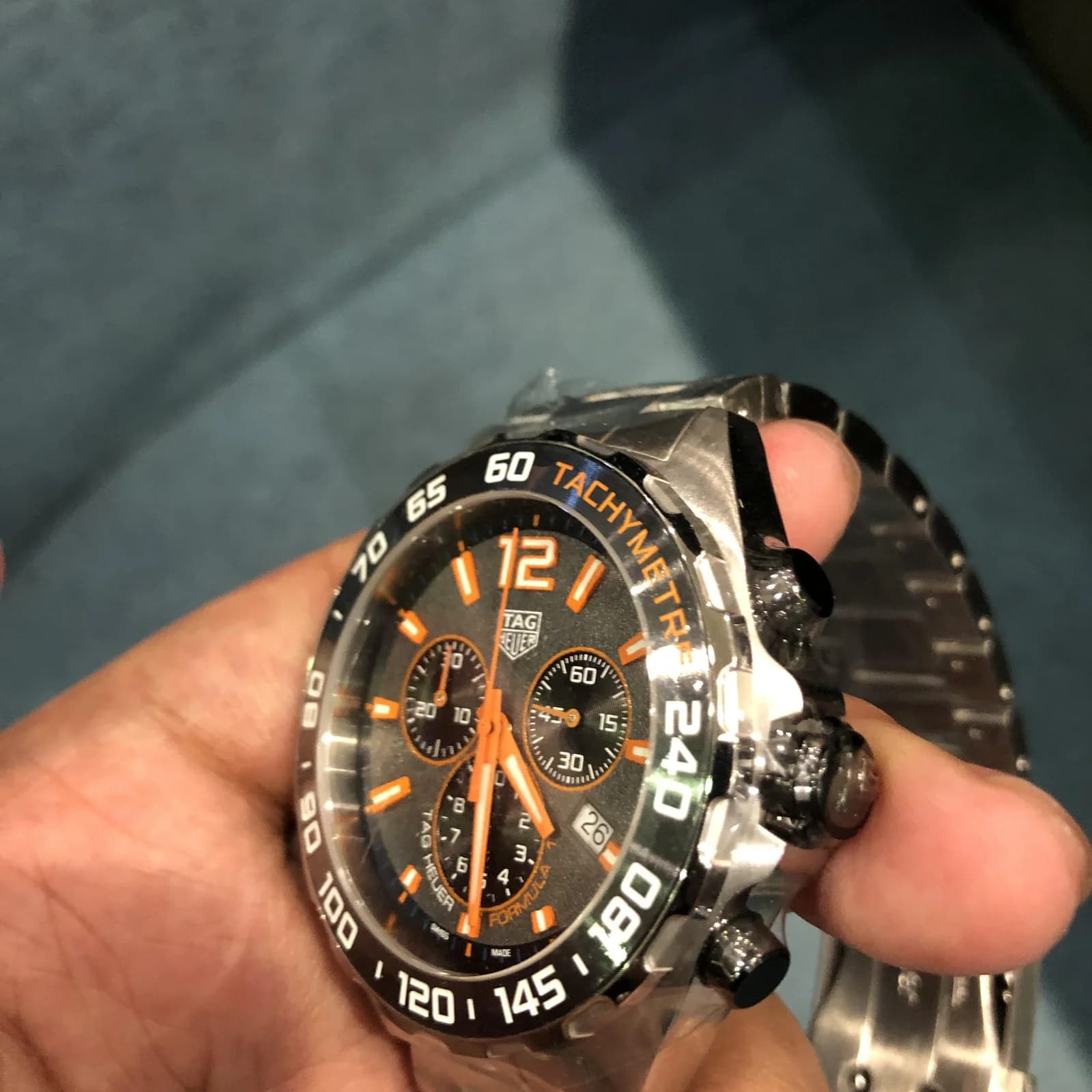 Thumb Formula 1 Chronograph Quartz Stainless Steel / Grey - Orange / Bracelet