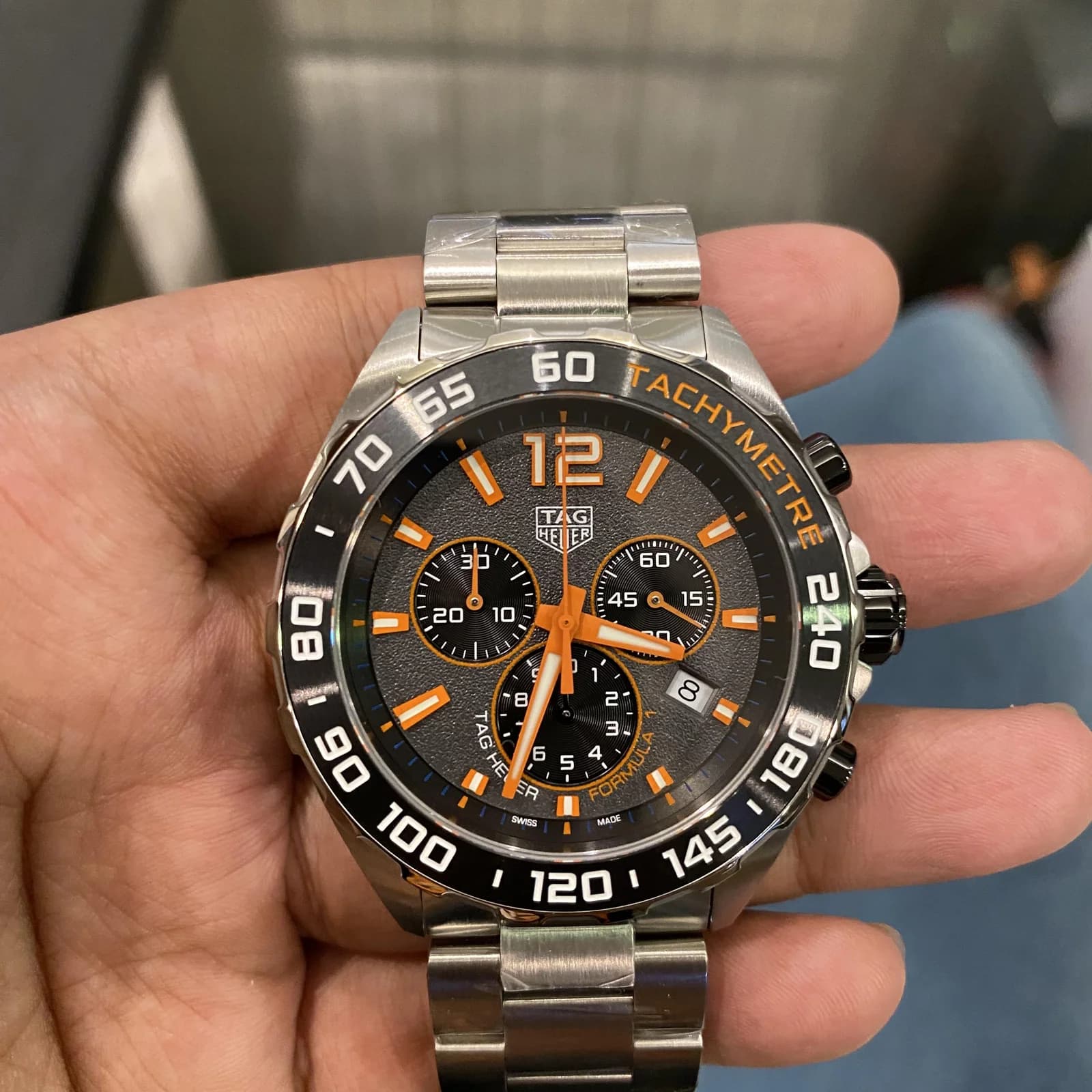 Thumb Formula 1 Chronograph Quartz Stainless Steel / Grey - Orange / Bracelet