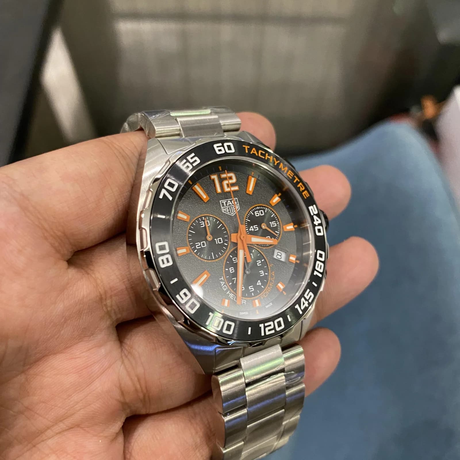 Thumb Formula 1 Chronograph Quartz Stainless Steel / Grey - Orange / Bracelet