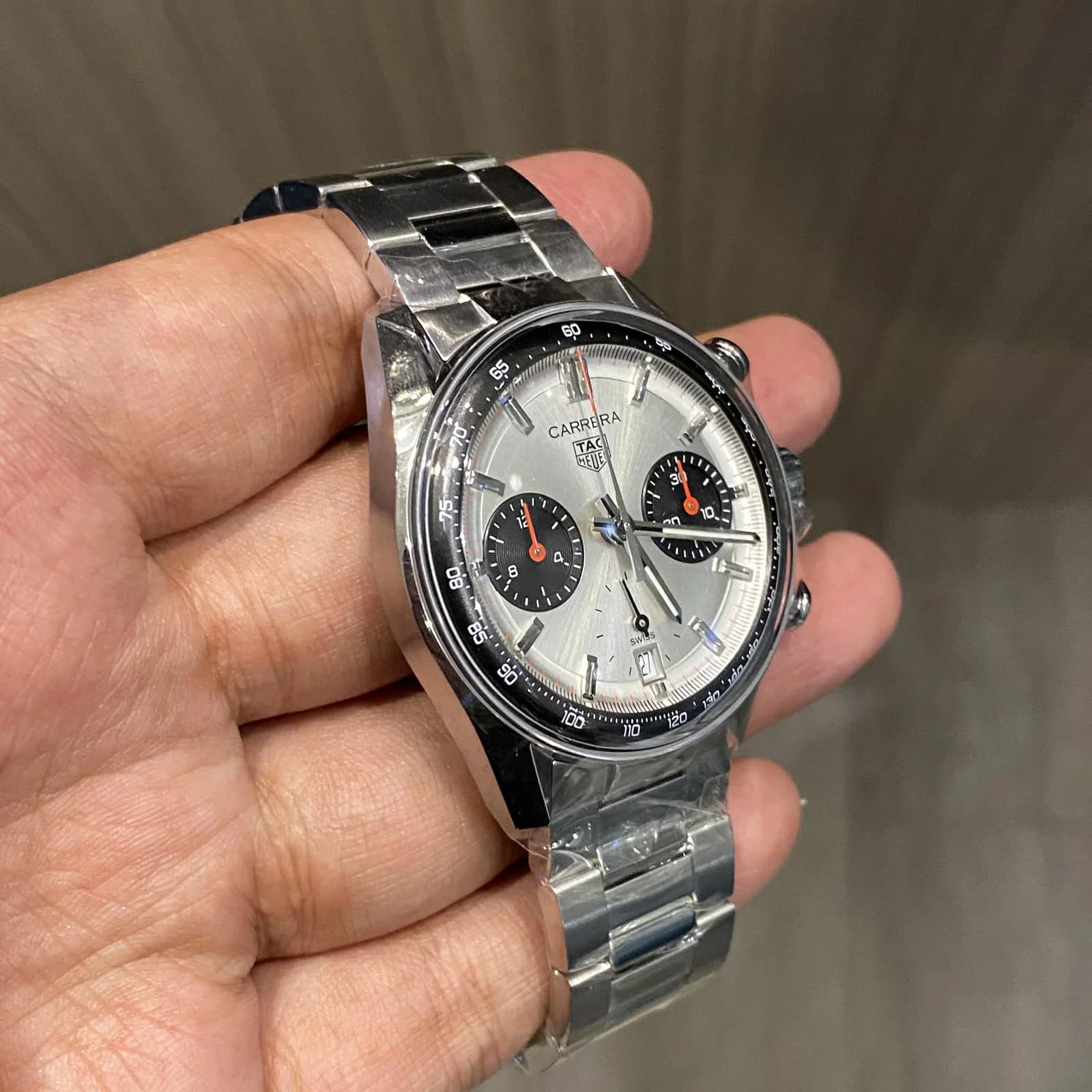 Thumb Carrera Chronograph Glassbox Panda Automatic
