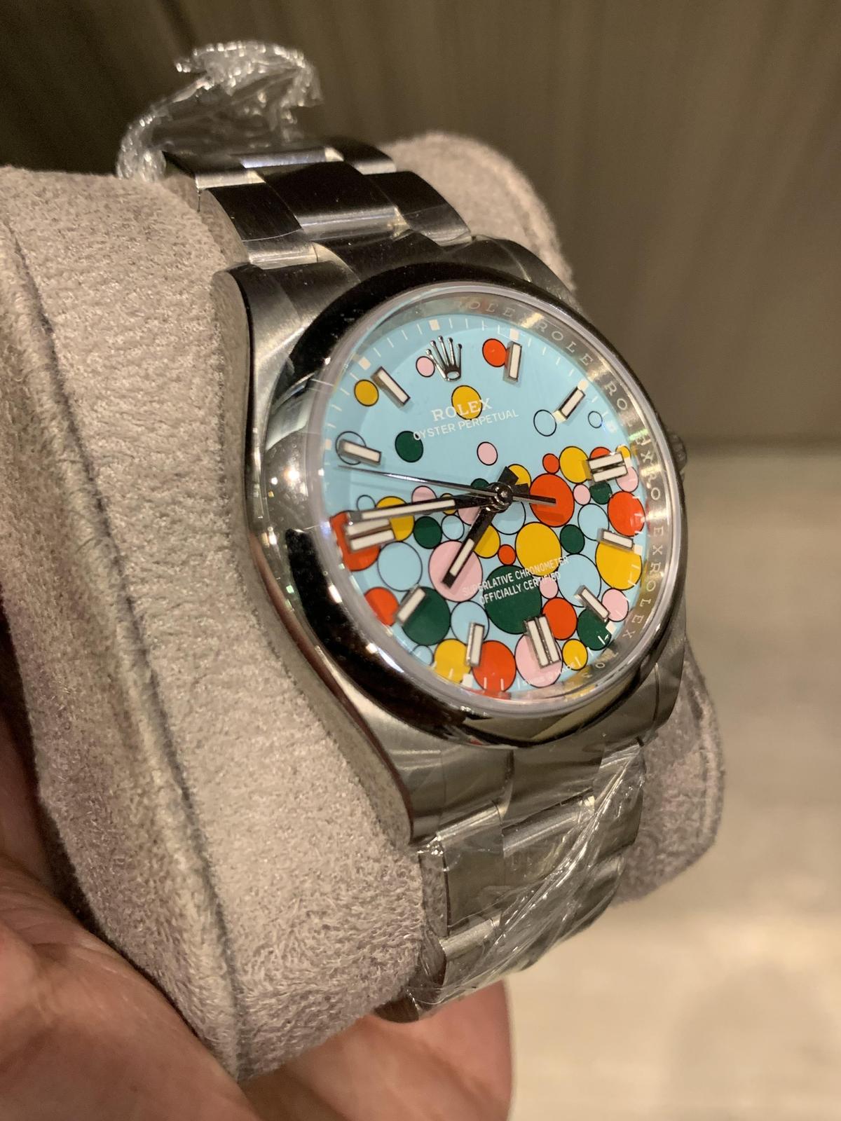 Thumb Oyster Perpetual 36 Stainless Steel / Turquoise Celebration