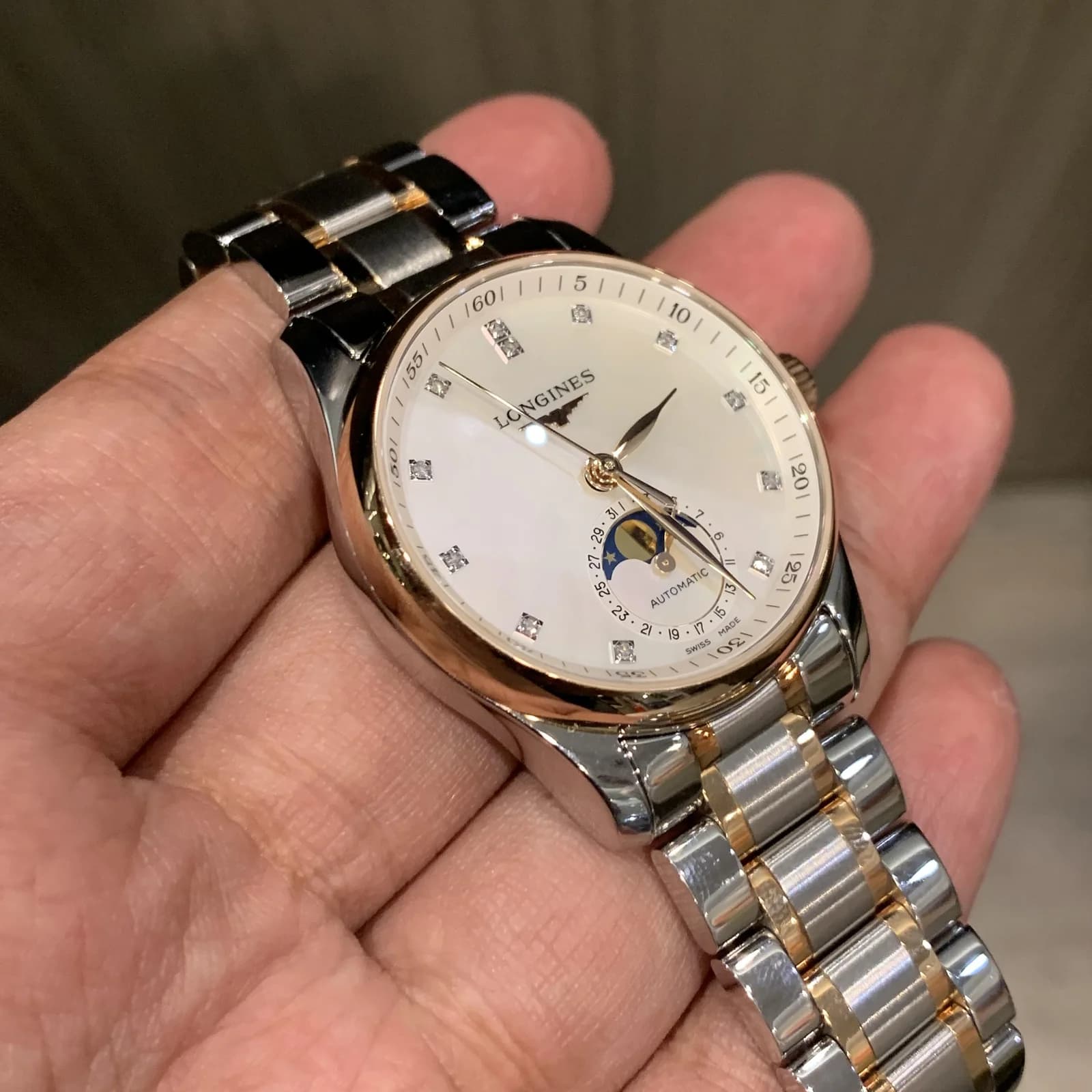 Thumb Master Collection 34 Moonphase Stainless Steel - Pink Gold / MOP / Bracelet