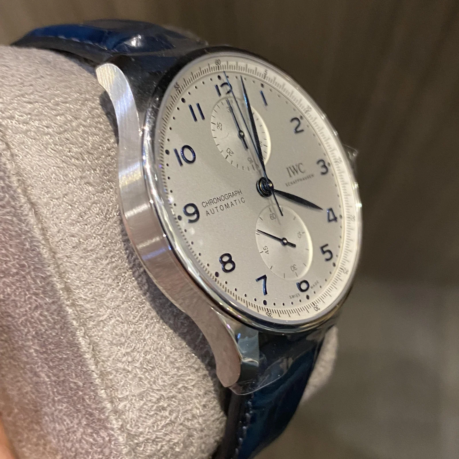 Thumb Portugieser Chronograph Stainless Steel / Silver - Blue