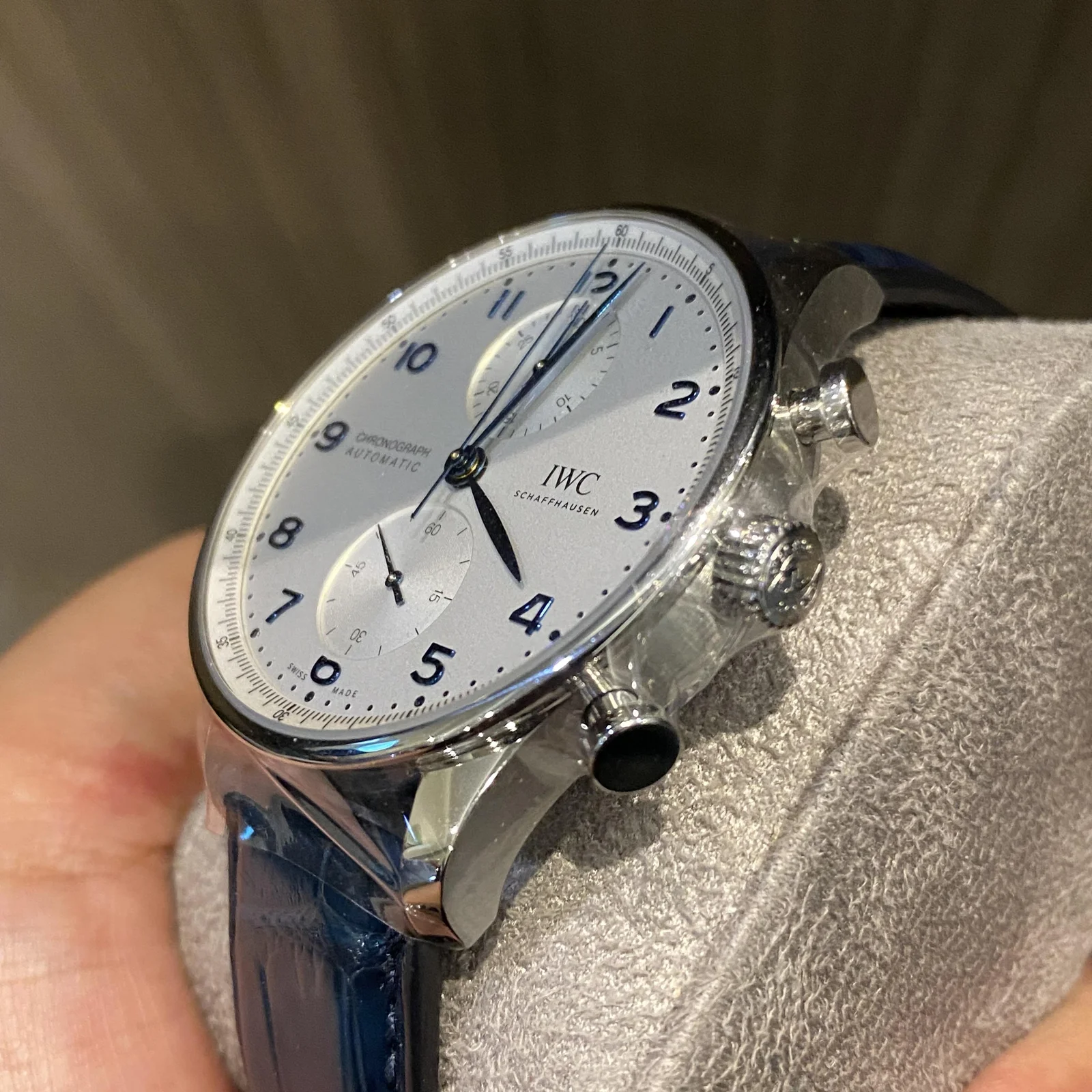 Thumb Portugieser Chronograph Stainless Steel / Silver - Blue
