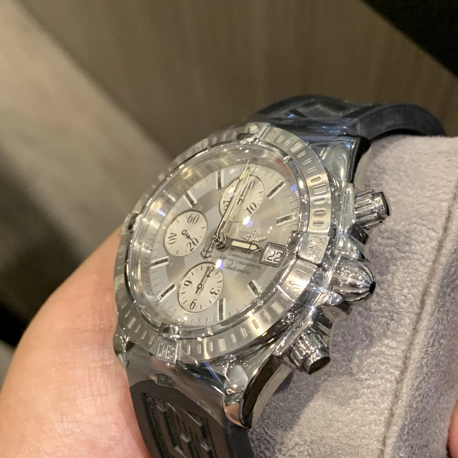 Thumb Chronomat Evolution Stainless Steel / Grey