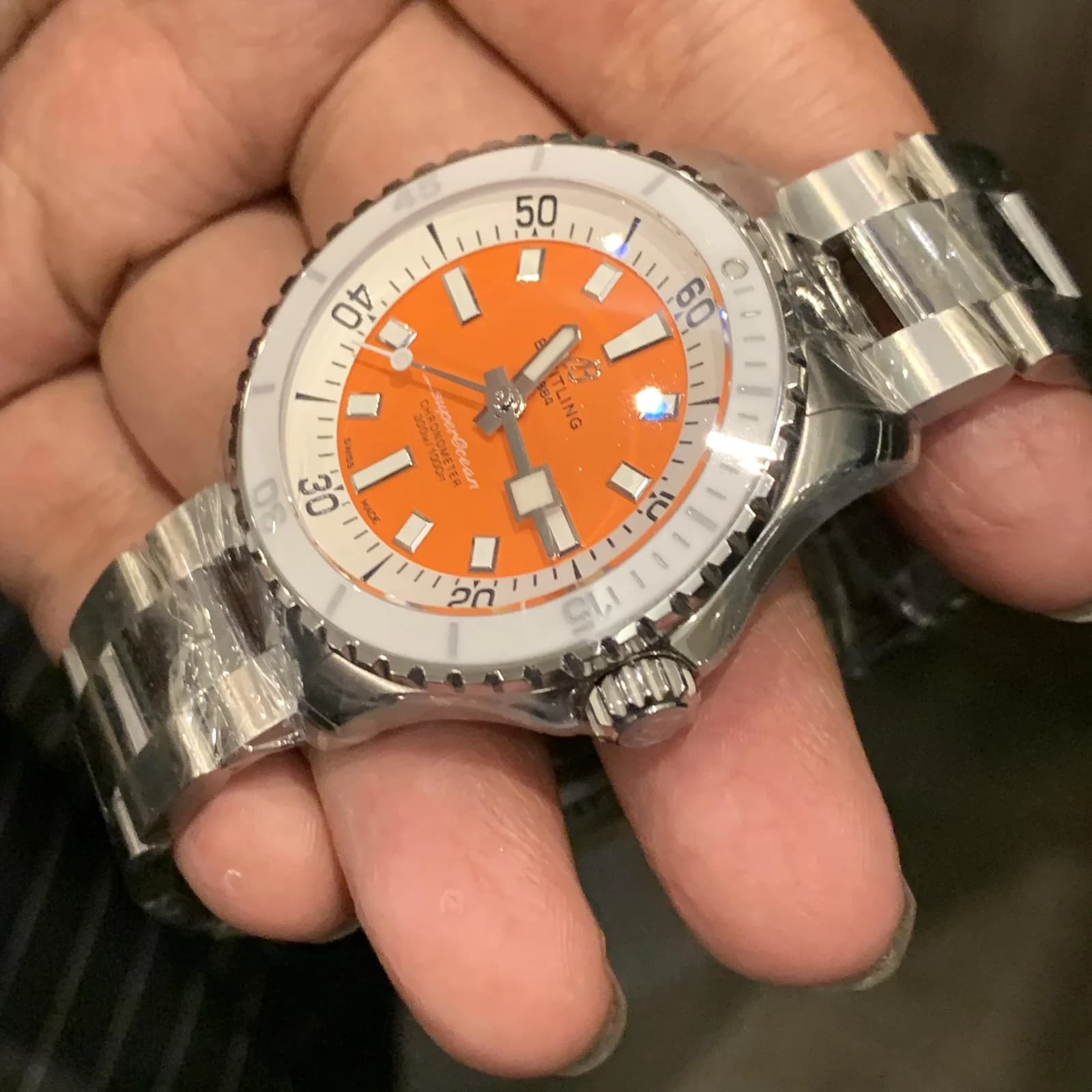 Thumb SuperOcean Automatic 36 Stainless Steel / Orange / Bracelet