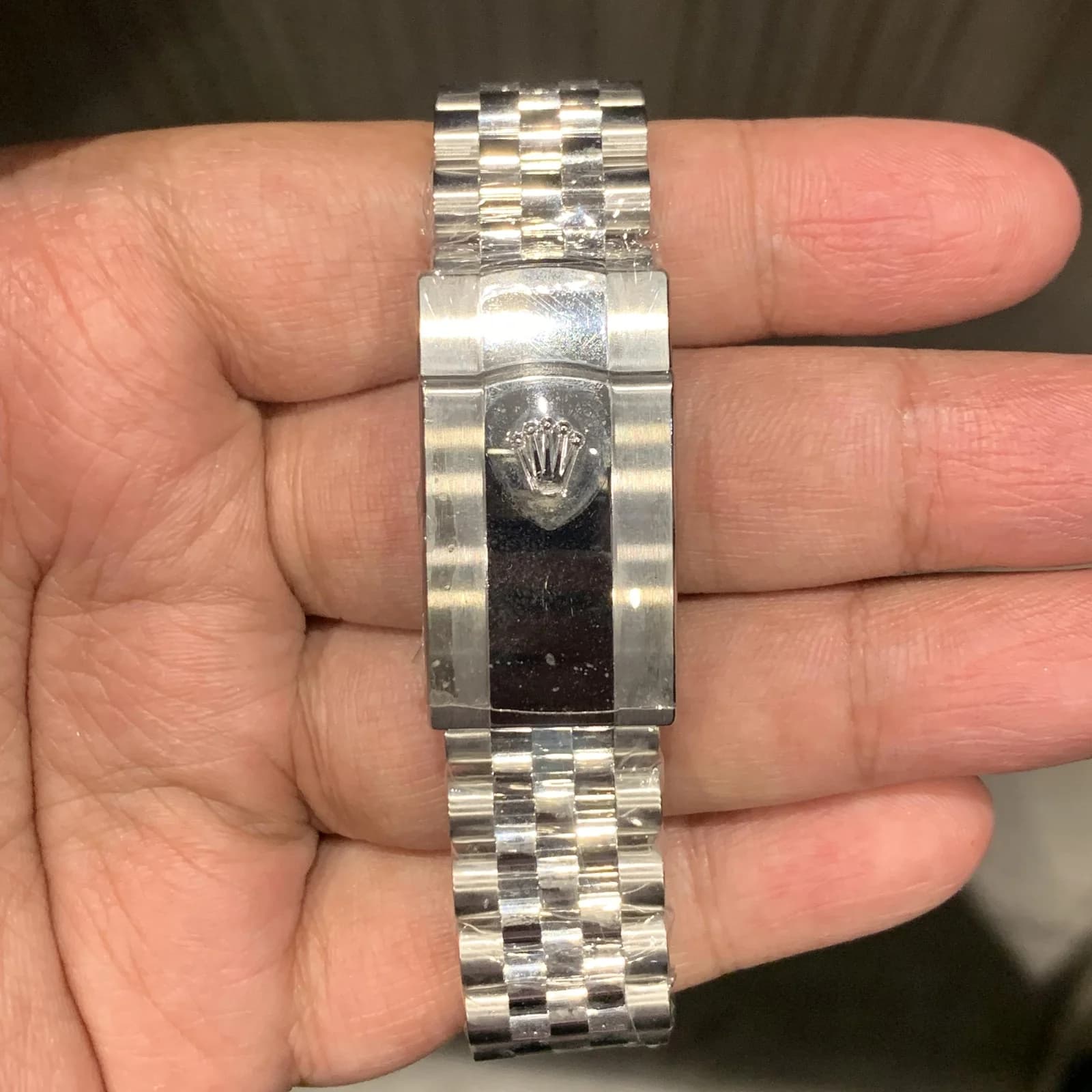 Thumb Datejust 36 Stainless Steel / Fluted / Green - Palm / Jubilee