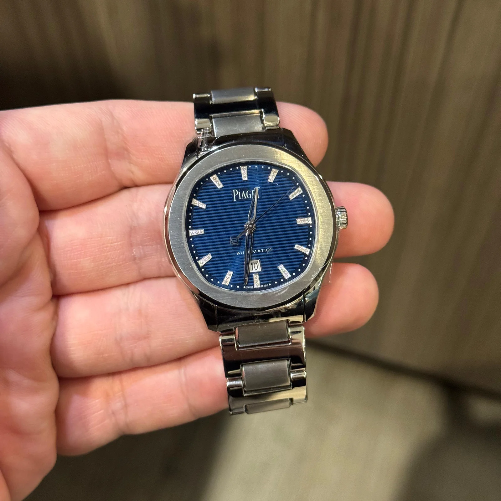Thumb Polo Date / Stainless Steel / Diamond Index / Blue