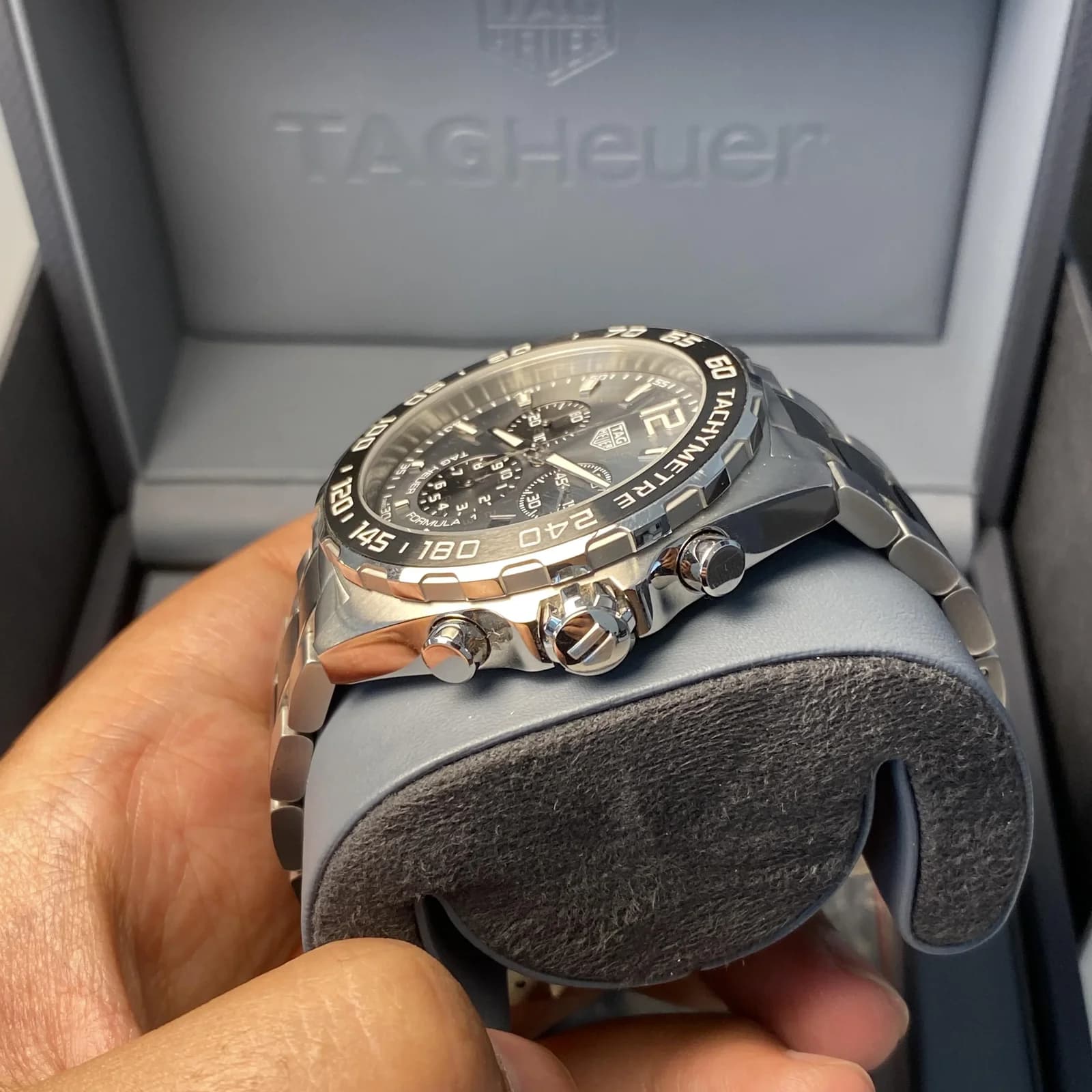 Thumb Formula 1 Chronograph Quartz 43 Stainless Steel / Black