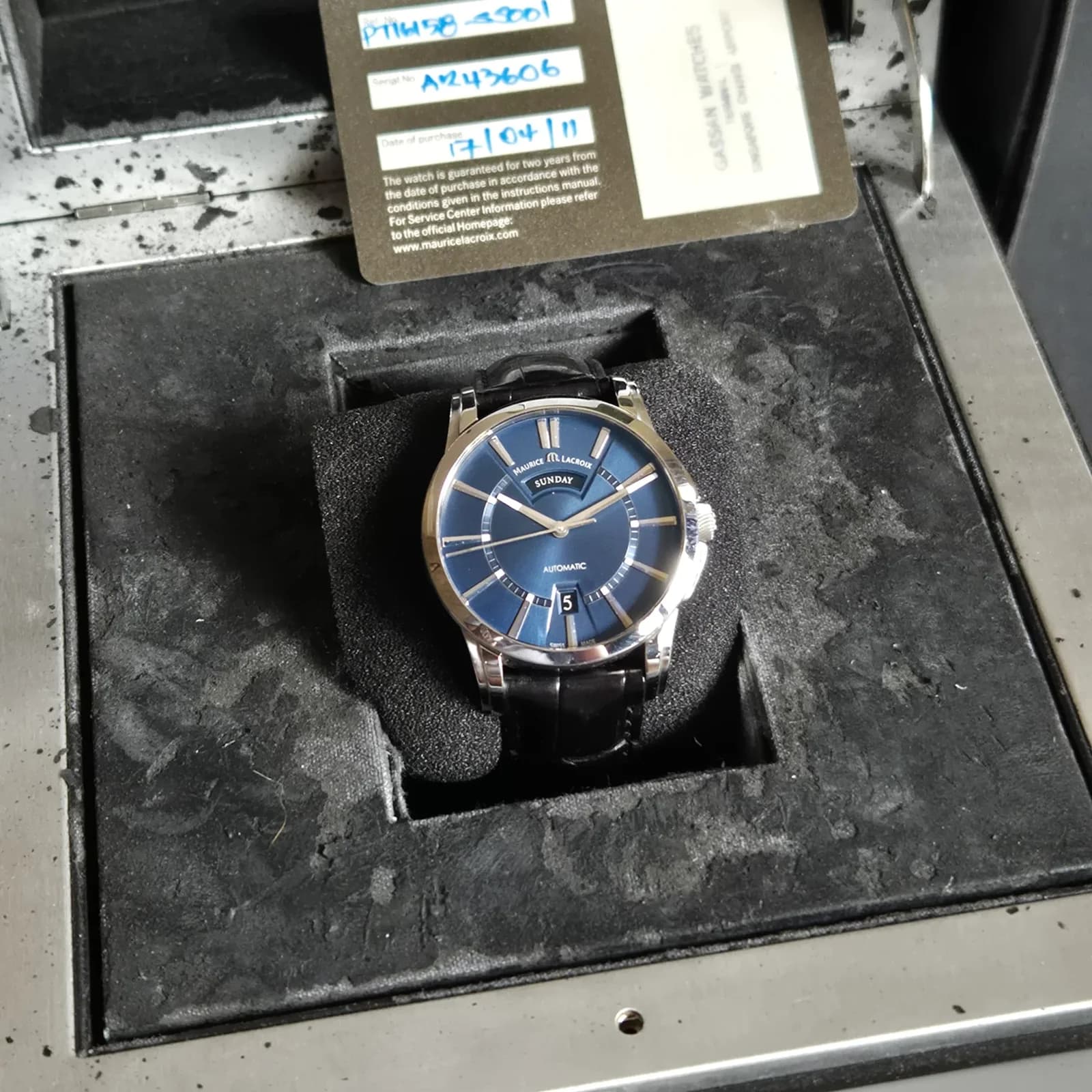 Thumb Pontos Day-Date 40 Stainless Steel / Blue / Strap