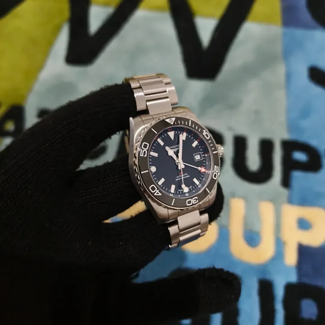 Thumb Hydroconquest GMT 41 Stainless Steel / Black / Bracelet