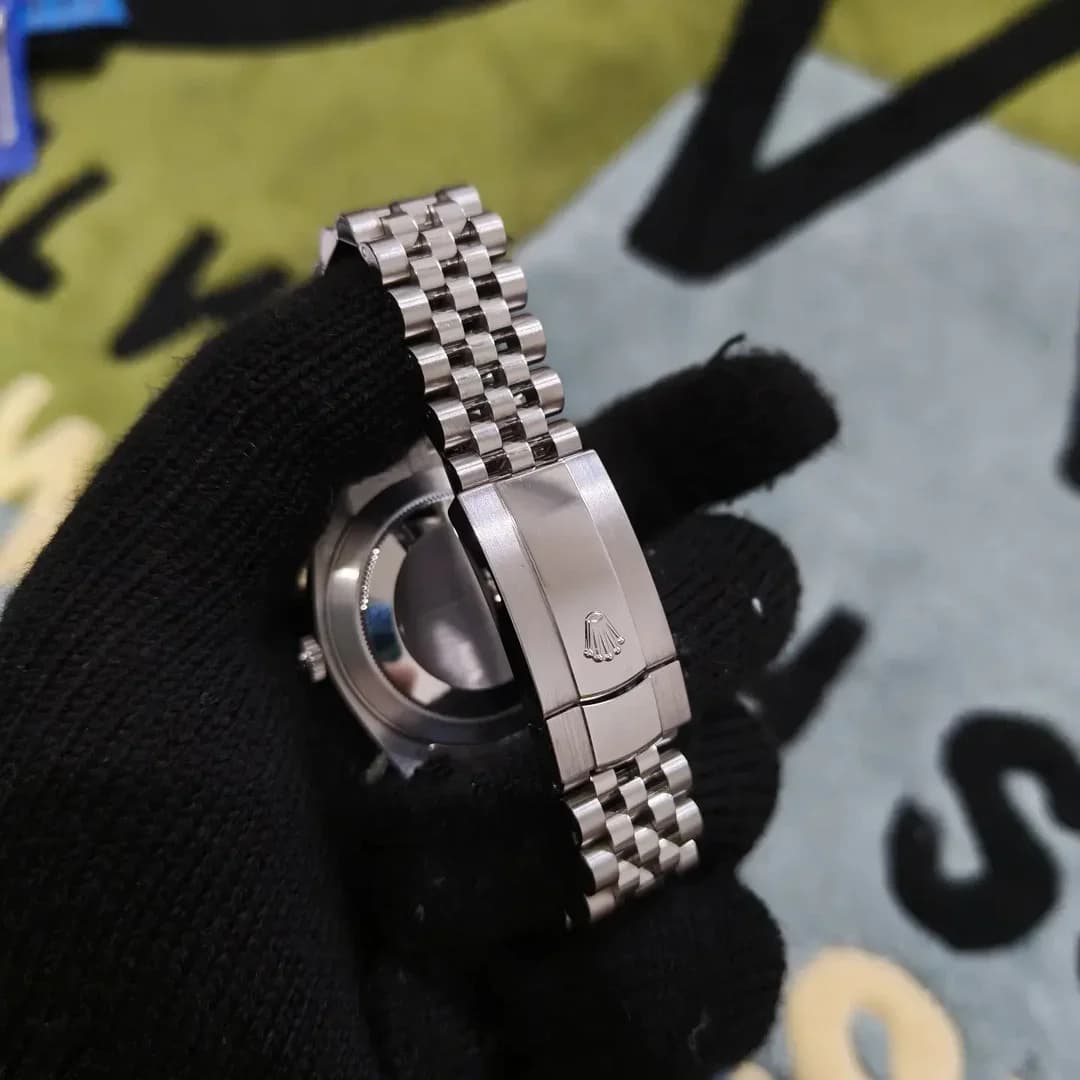 Thumb Datejust 41 Stainless Steel Smooth / Jubilee / Green - Fluted
