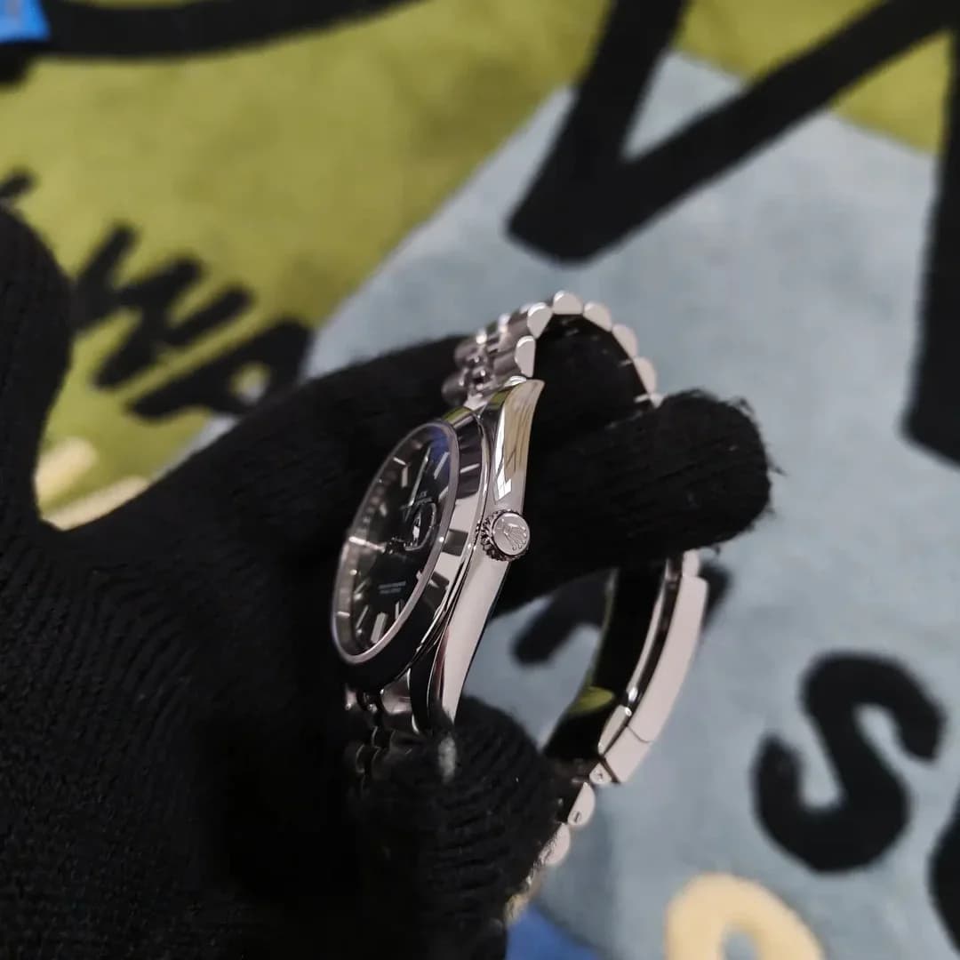 Thumb Datejust 41 Stainless Steel Smooth / Jubilee / Green - Fluted