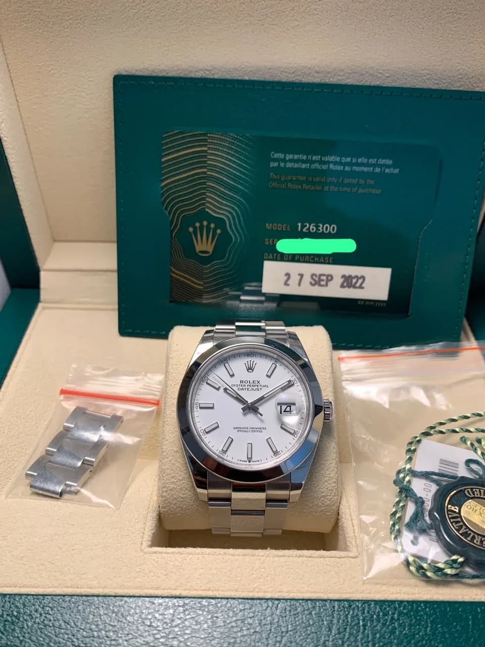 Thumb Datejust 41 Stainless Steel Smooth / Oyster / White