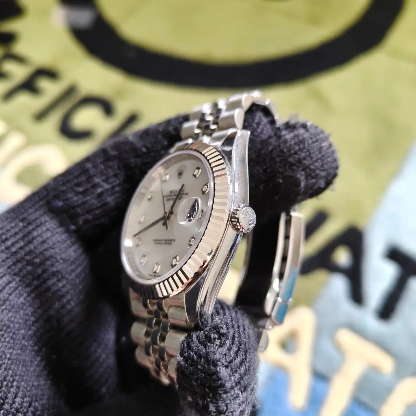 Thumb Datejust 41 Stainless Steel Fluted / Jubilee / MOP Diamond
