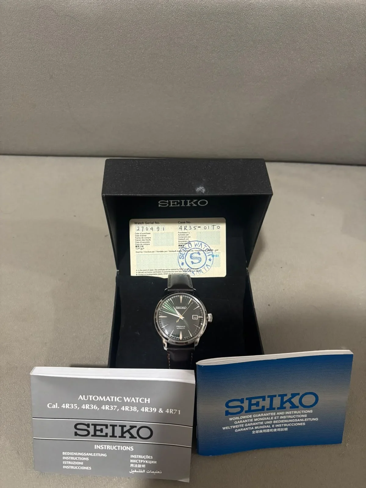 Thumb Presage SRPD37J1 Cocktail Time Automatic Green / Strap