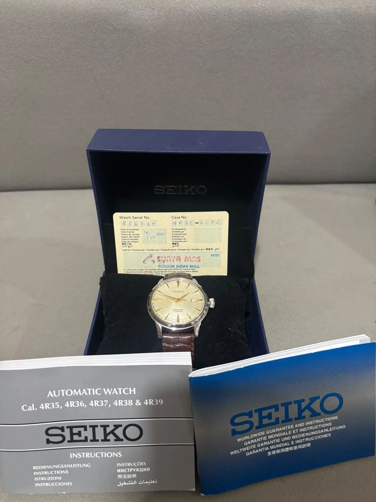 Thumb Presage SRPC99J1 Cocktail Golden Champagne Automatic / Strap