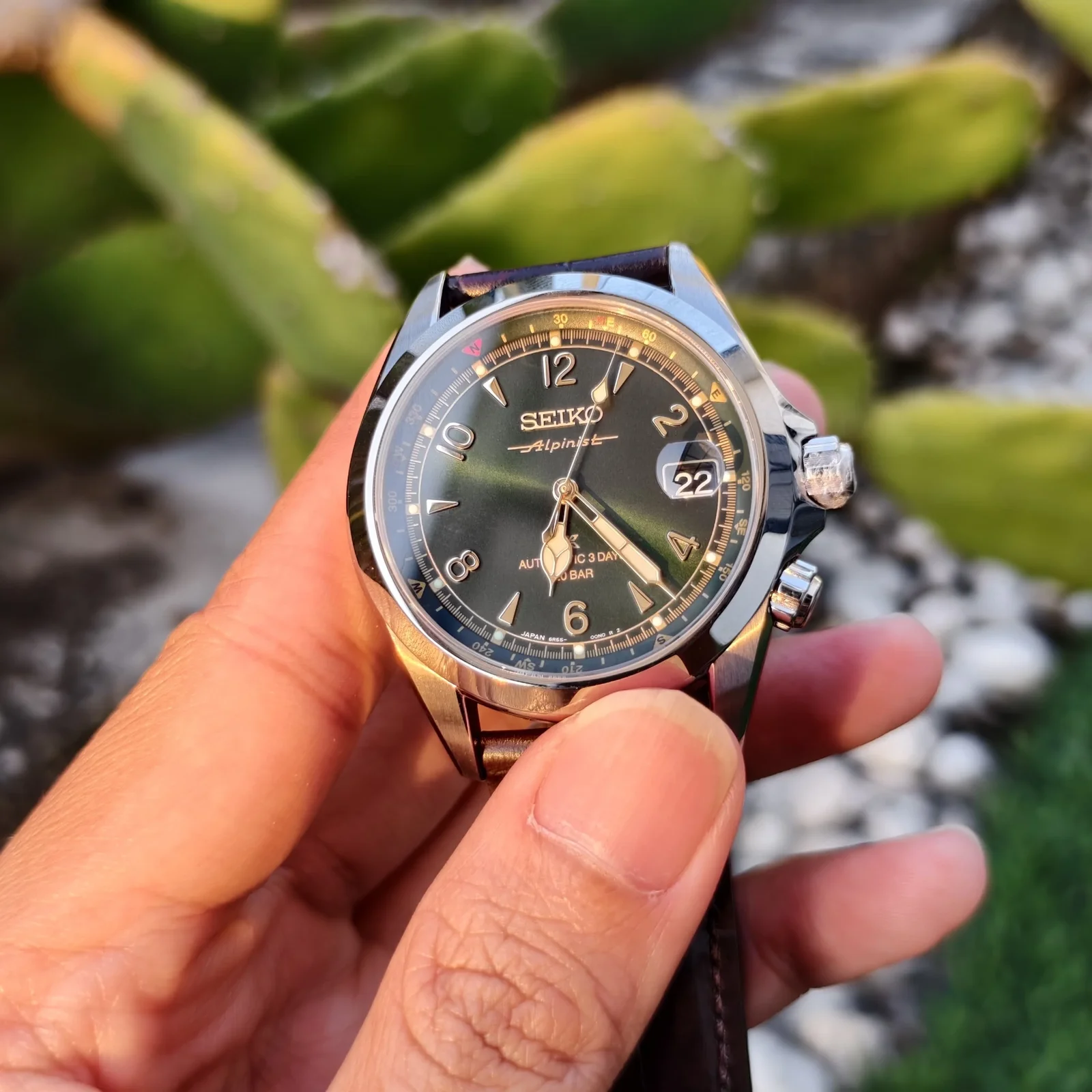 Thumb Prospex SPB507J1 Alpinist Automatic Summit Green Dial / Leather Strap