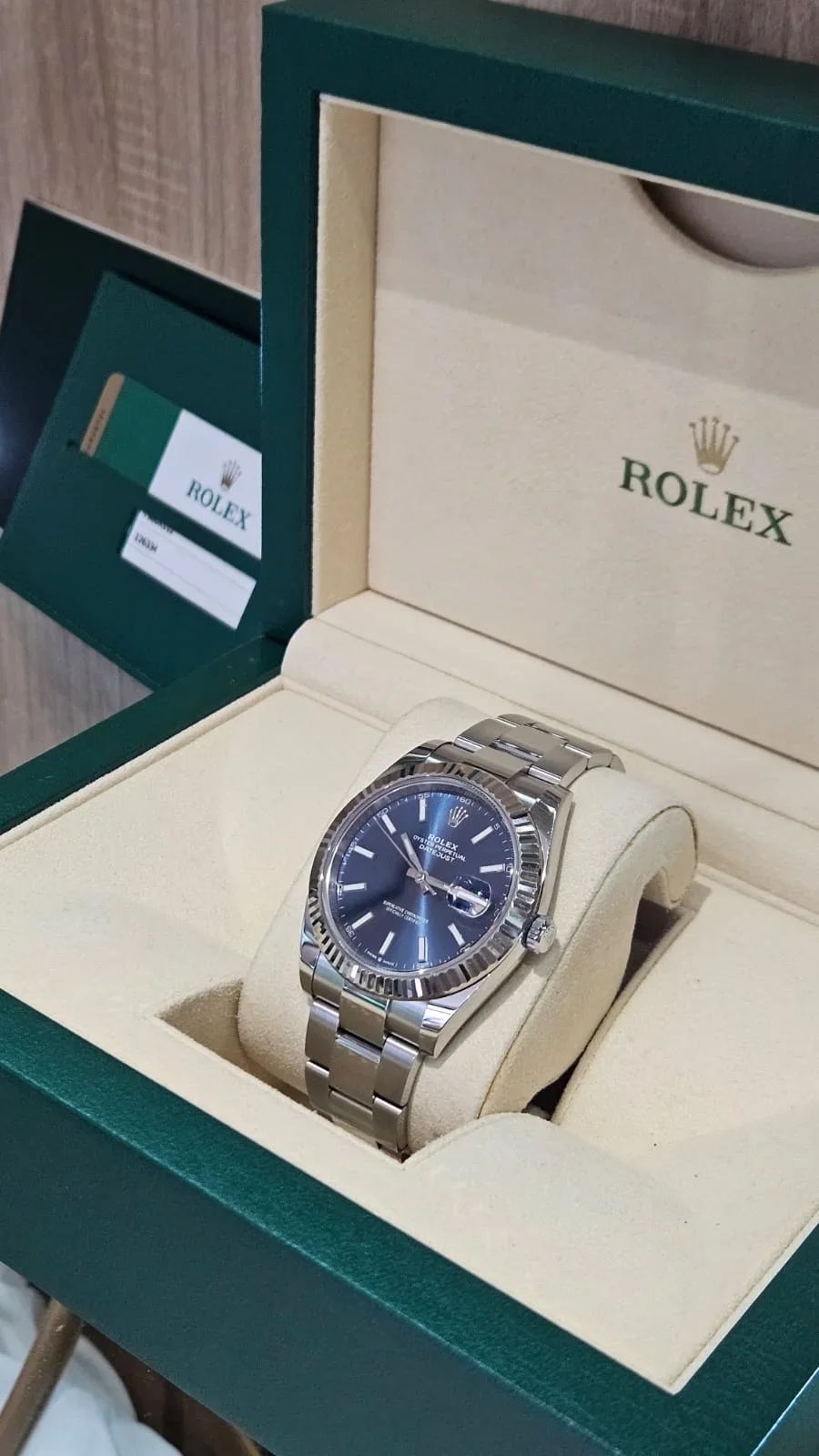 Thumb Datejust 41 Stainless Steel Fluted / Oyster / Blue
