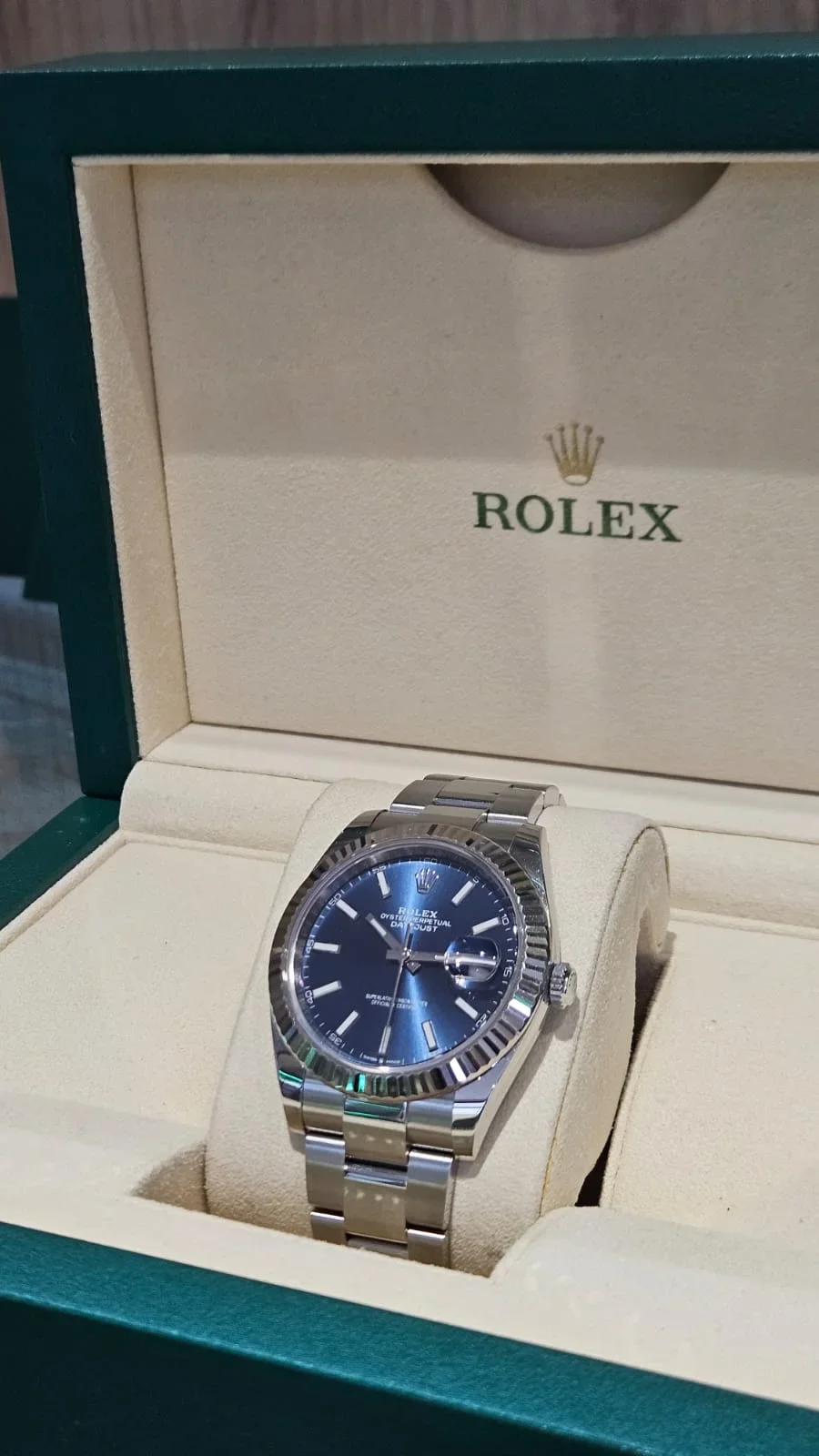 Thumb Datejust 41 Stainless Steel Fluted / Oyster / Blue