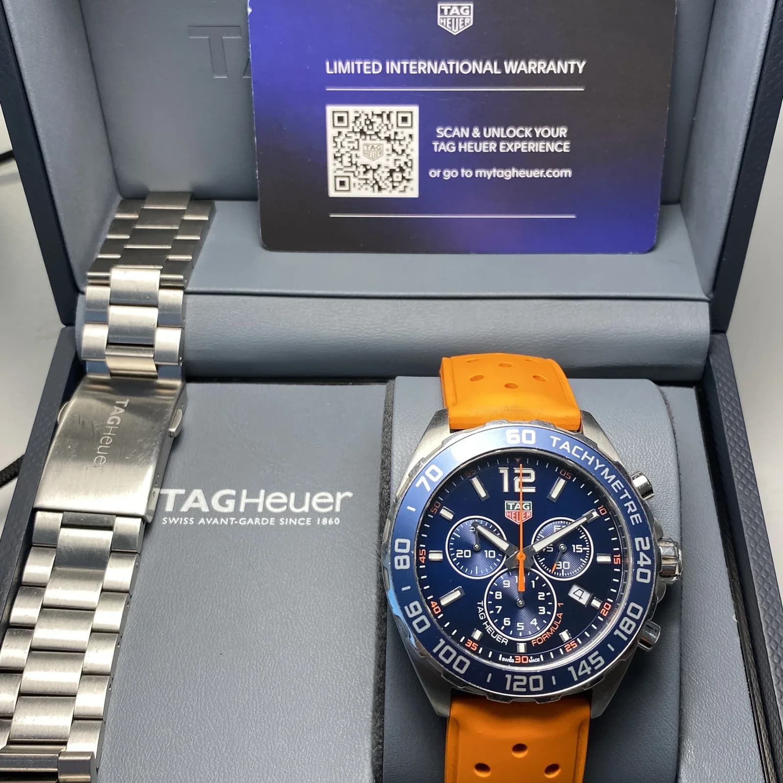 Thumb Formula 1 Chronograph Quartz 43 Stainless Steel / Blue / Bracelet